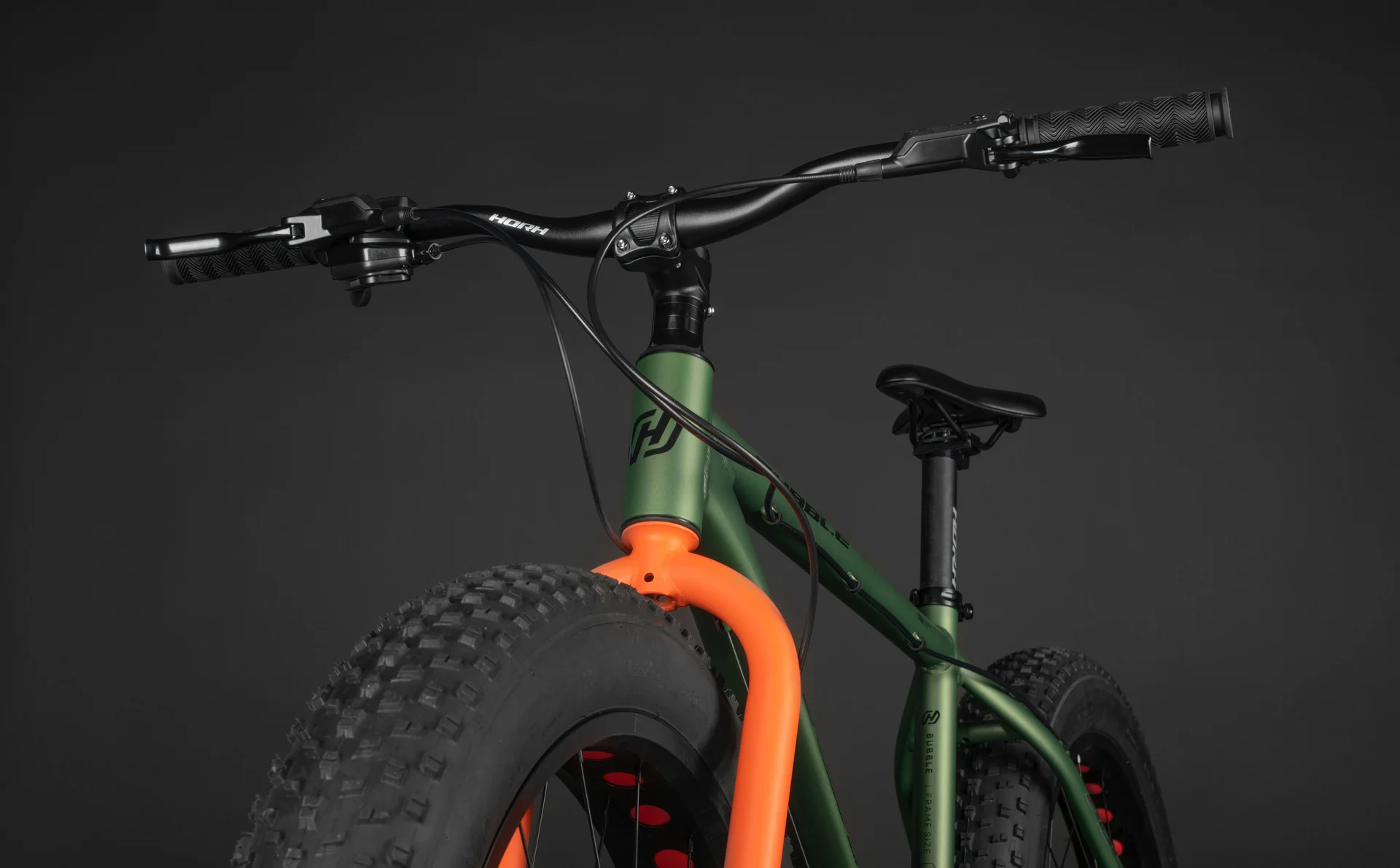 Велосипед HORH BUBBLE 26"HD (2024) Matt Green-Orange - миниатюра 7