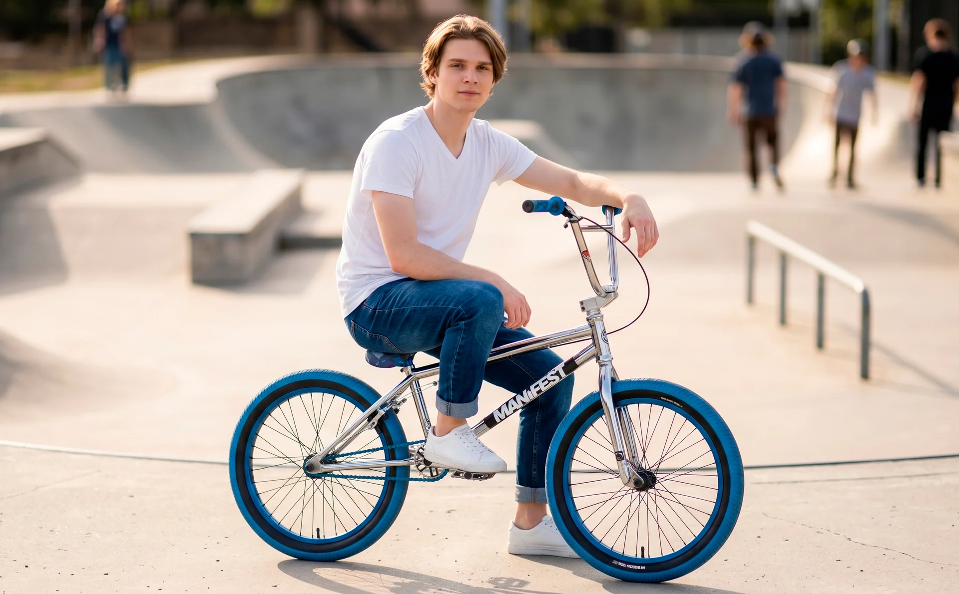 Велосипед MANIFEST CUSTOM 20" Blue-Chrome - миниатюра 4