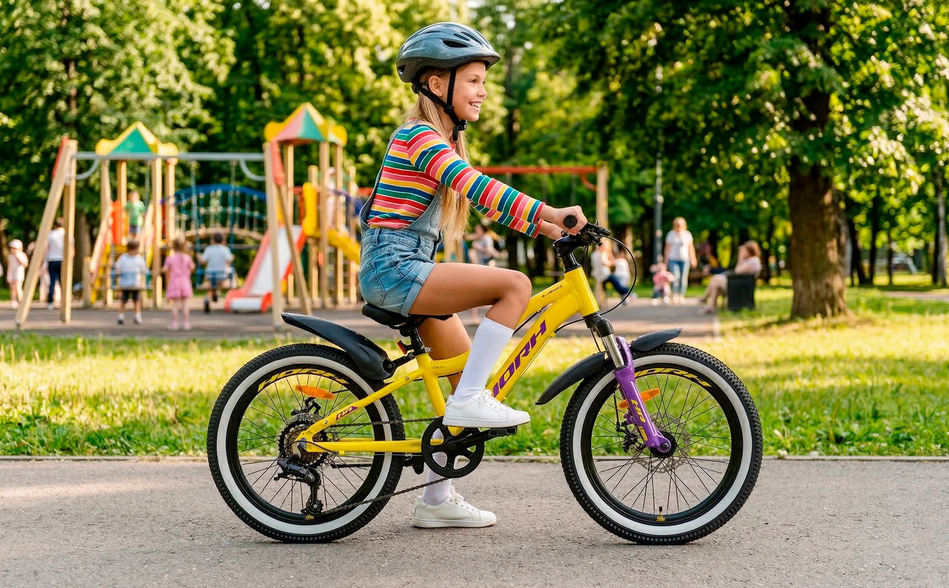 Велосипед HORH LIMA HTina 20" (2024) Yellow-Purple - миниатюра 2