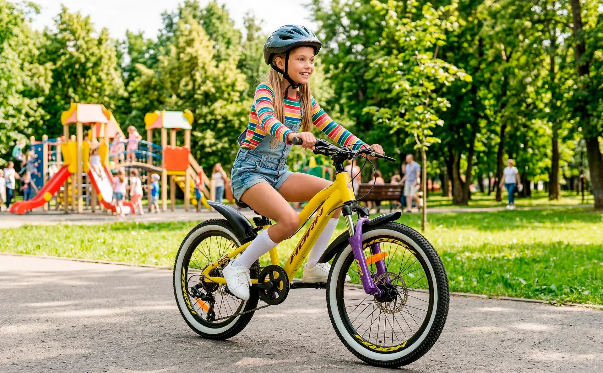 Велосипед HORH LIMA HTina 20" (2024) Yellow-Purple - миниатюра 3