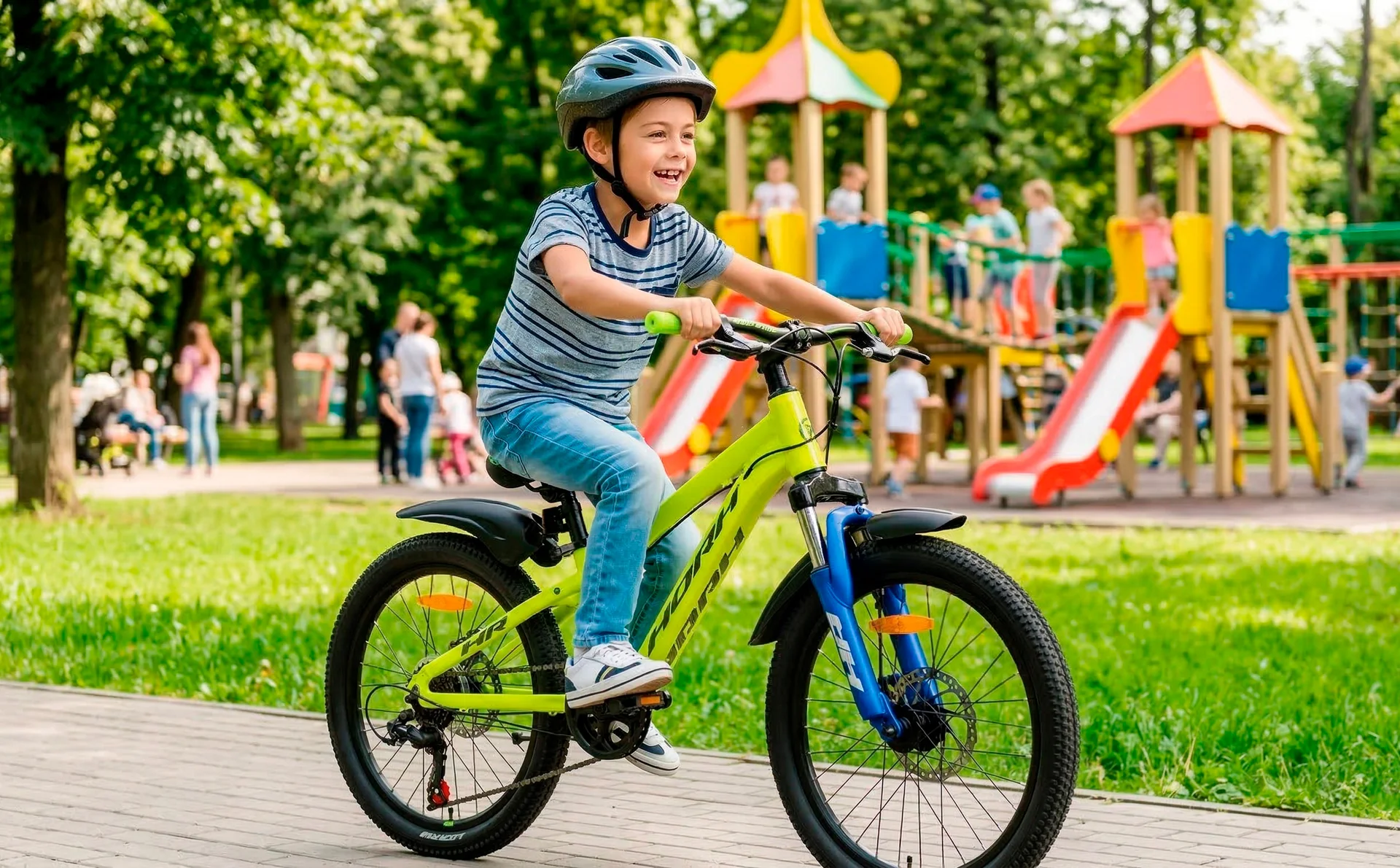 Велосипед HORH TONY HTYMD 2.0 20" (2026) Green-Black-Blue - миниатюра 3