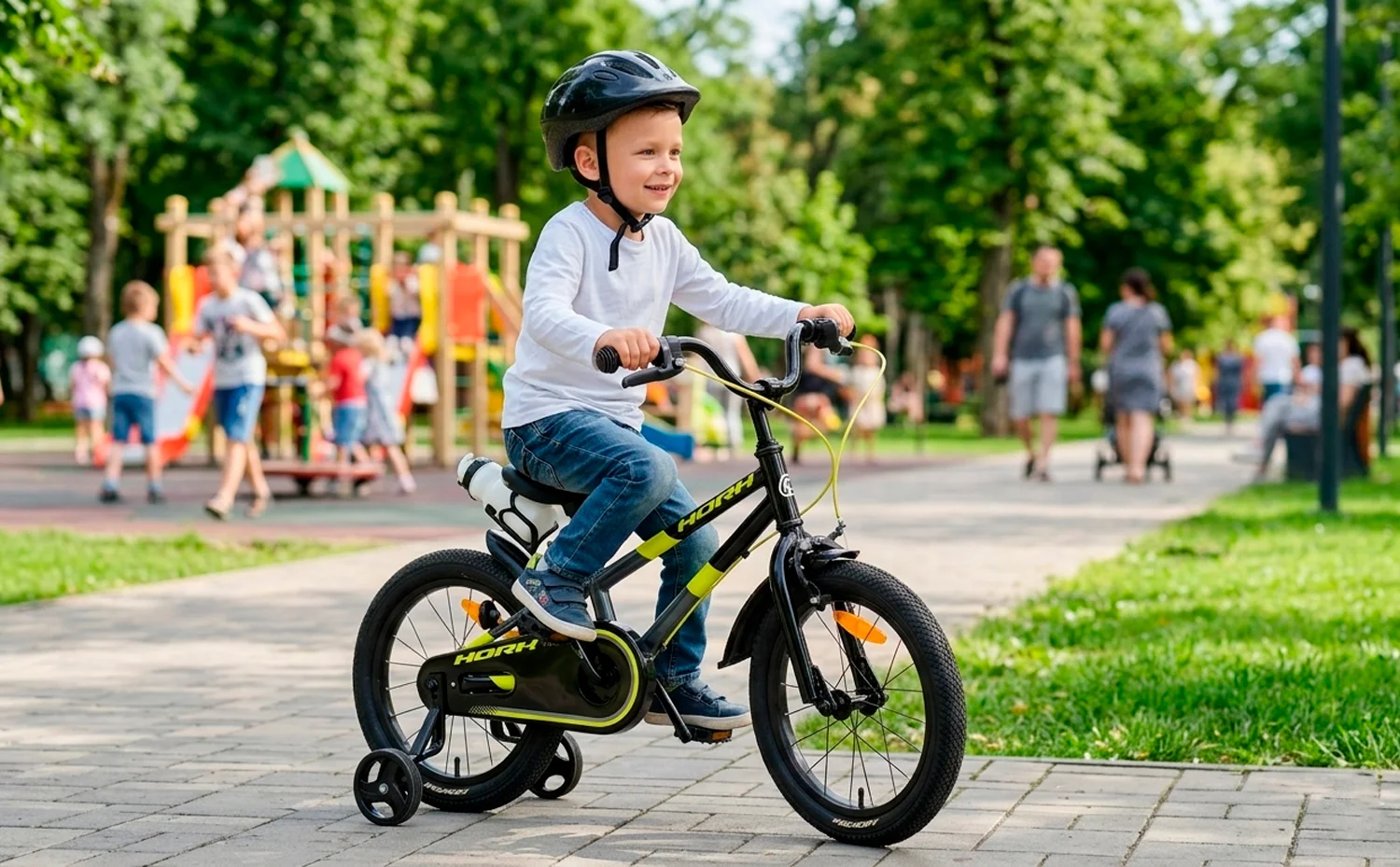 Велосипед HORH BART 16" (2026) Black-Grey-Lime - миниатюра 2