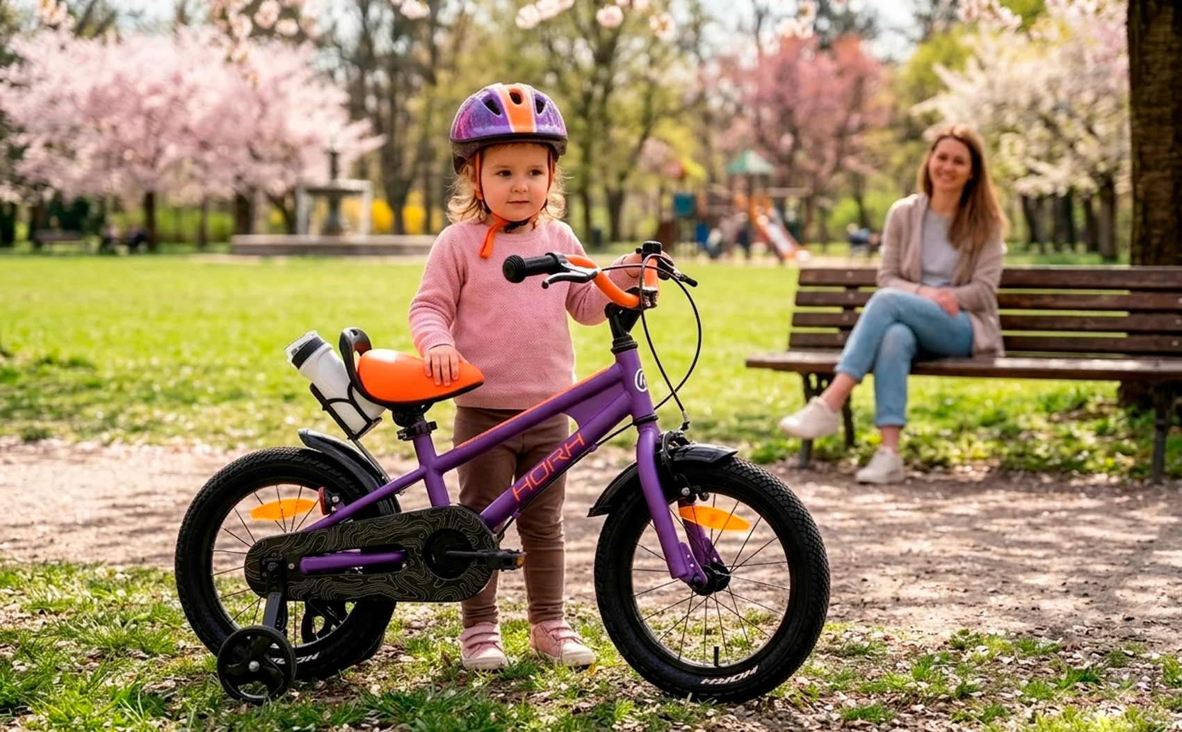 Велосипед HORH HAPPY 14" (2026) Purple-Orange - миниатюра 4