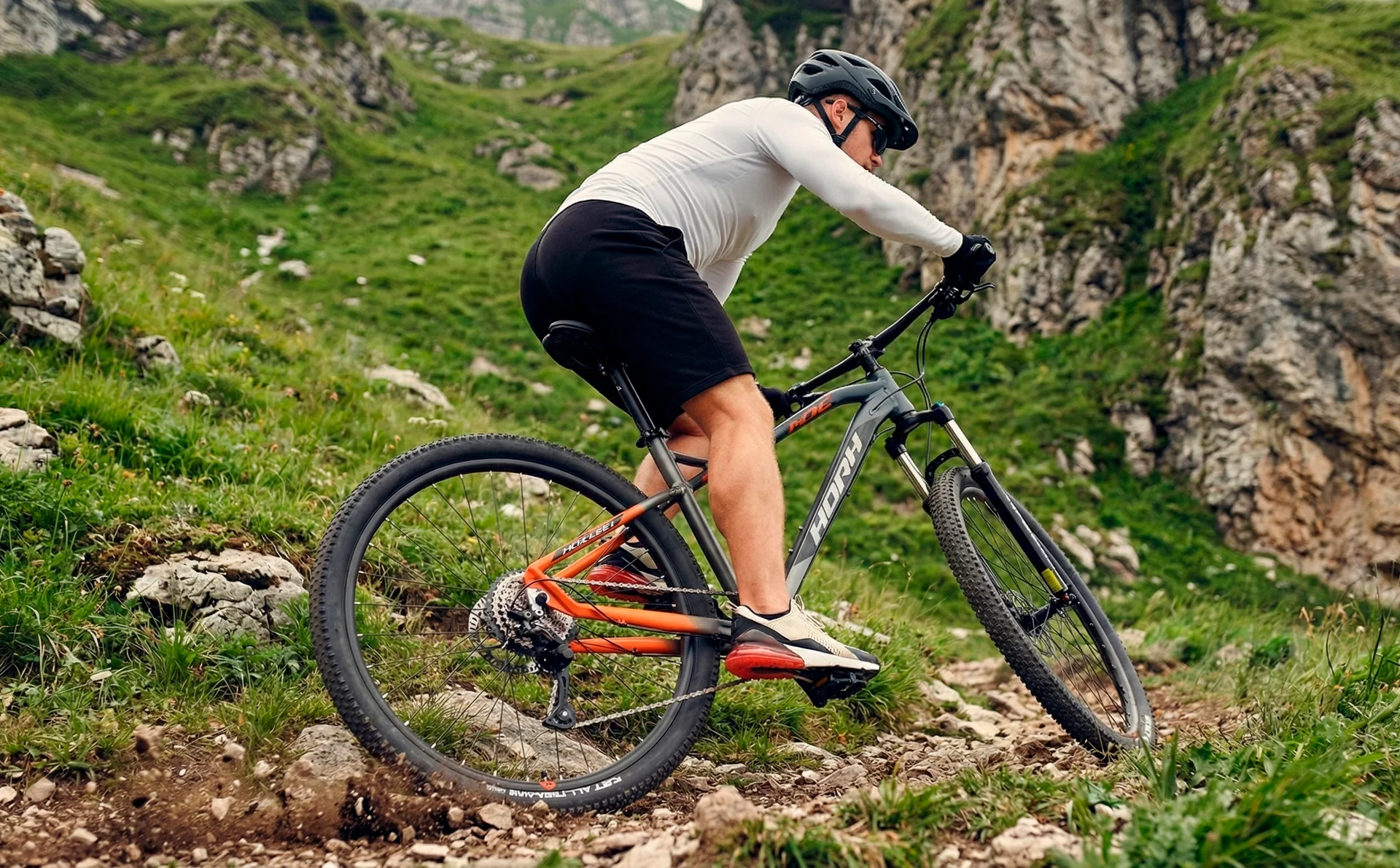 Велосипед HORH ROCKET HRCTES7.2 27,5" (2025) Black-Grey-Orange - миниатюра 4