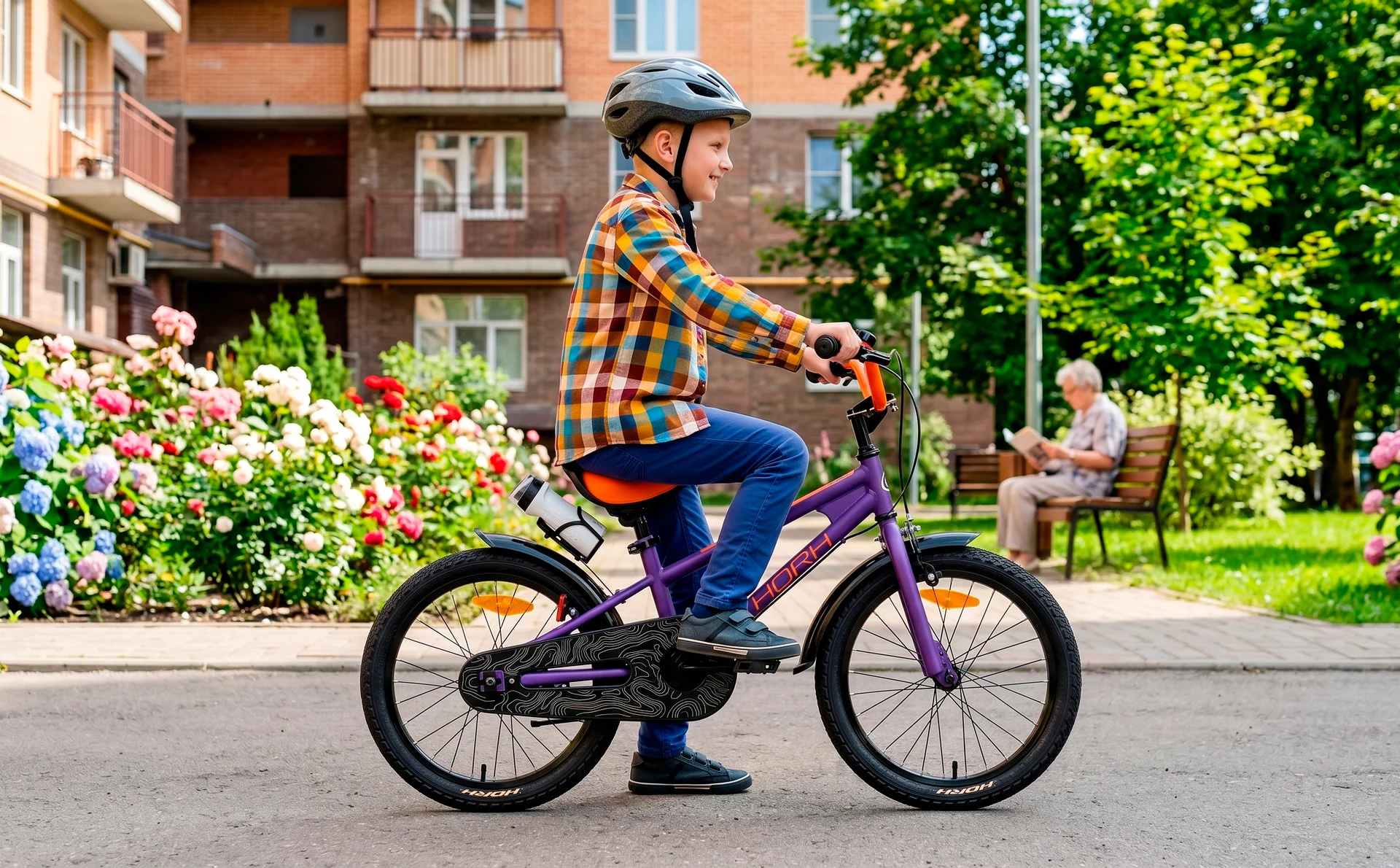 Велосипед HORH HAPPY 18" (2026) Purple-Orange - миниатюра 4