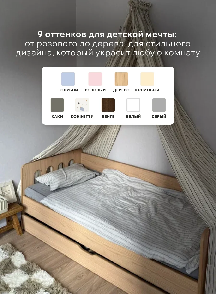 Кроватка для ребенка «Манеж» конфетти + матрас в подарок ❤️ - миниатюра 9