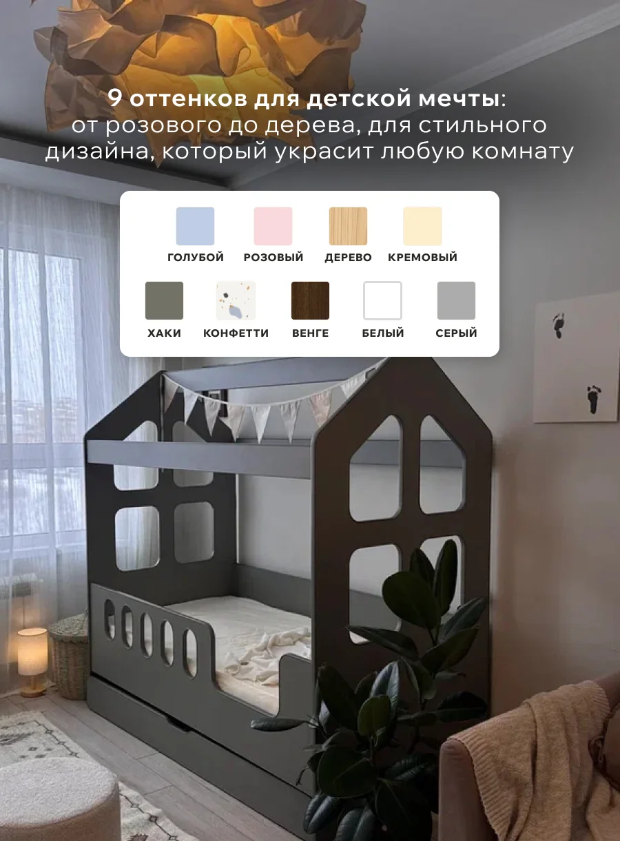 Кроватка-домик конфетти + матрас в подарок ❤️ - миниатюра 9