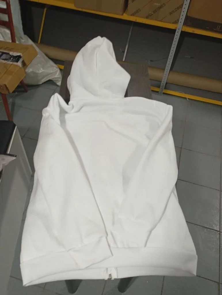 Худи белое с двойным капюшоном - миниатюра 8