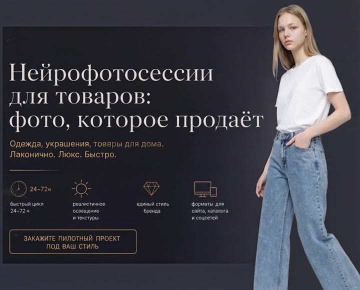 Нейрофотосессия для одежды, украшений и товаров для дома - видео 1