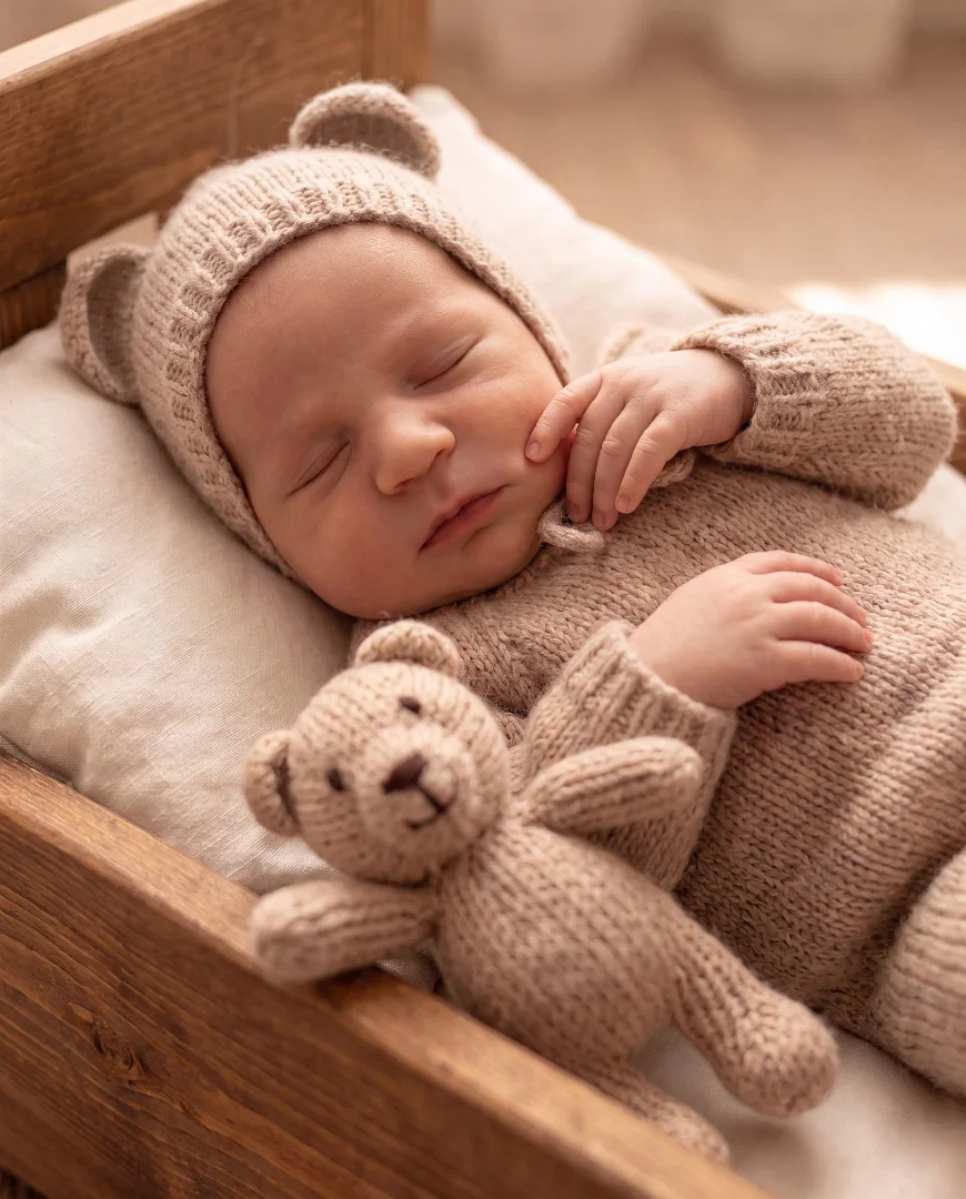 Newborn фотосессия дома Нежные фото малыша - миниатюра 2