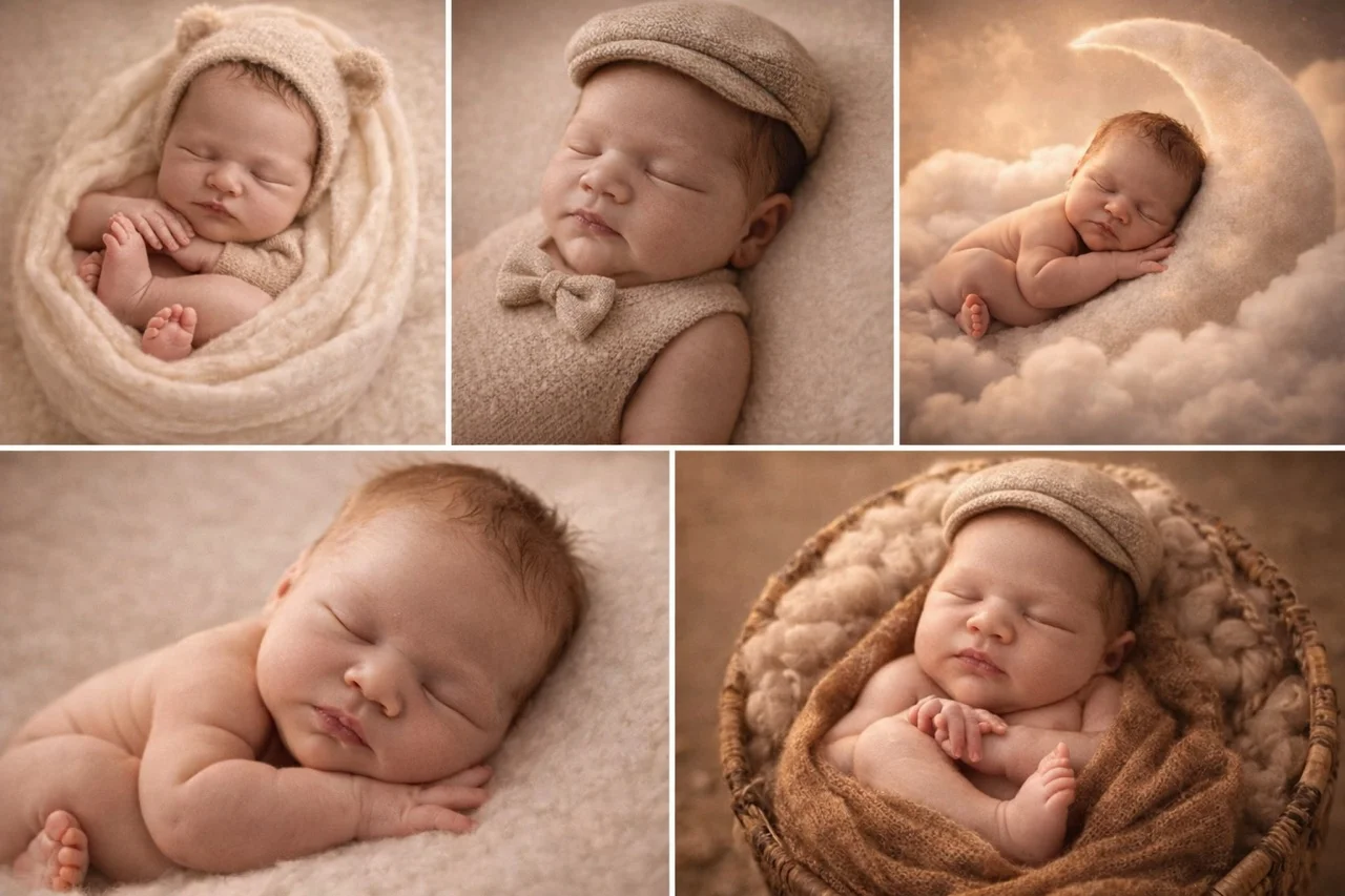 Newborn фотосессия дома Нежные фото малыша - миниатюра 3