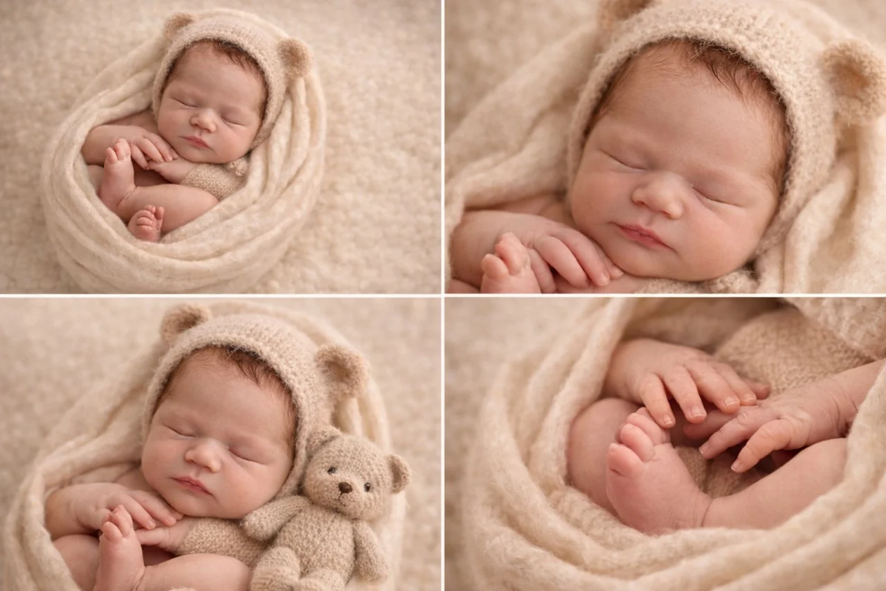 Newborn фотосессия дома Нежные фото малыша - миниатюра 4