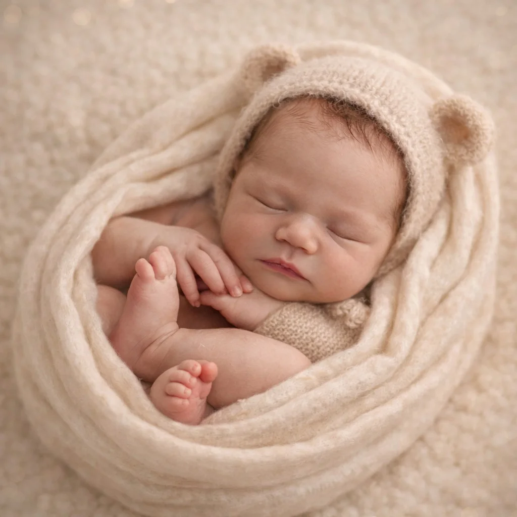 Newborn фотосессия дома Нежные фото малыша - миниатюра 5
