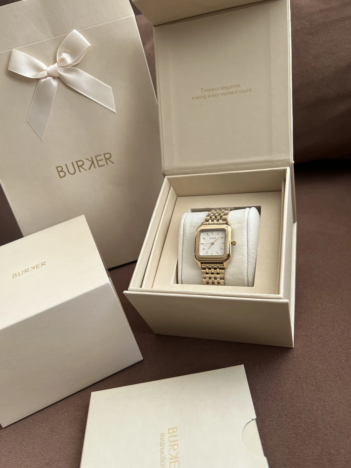 Часы Burker Macy Gold White