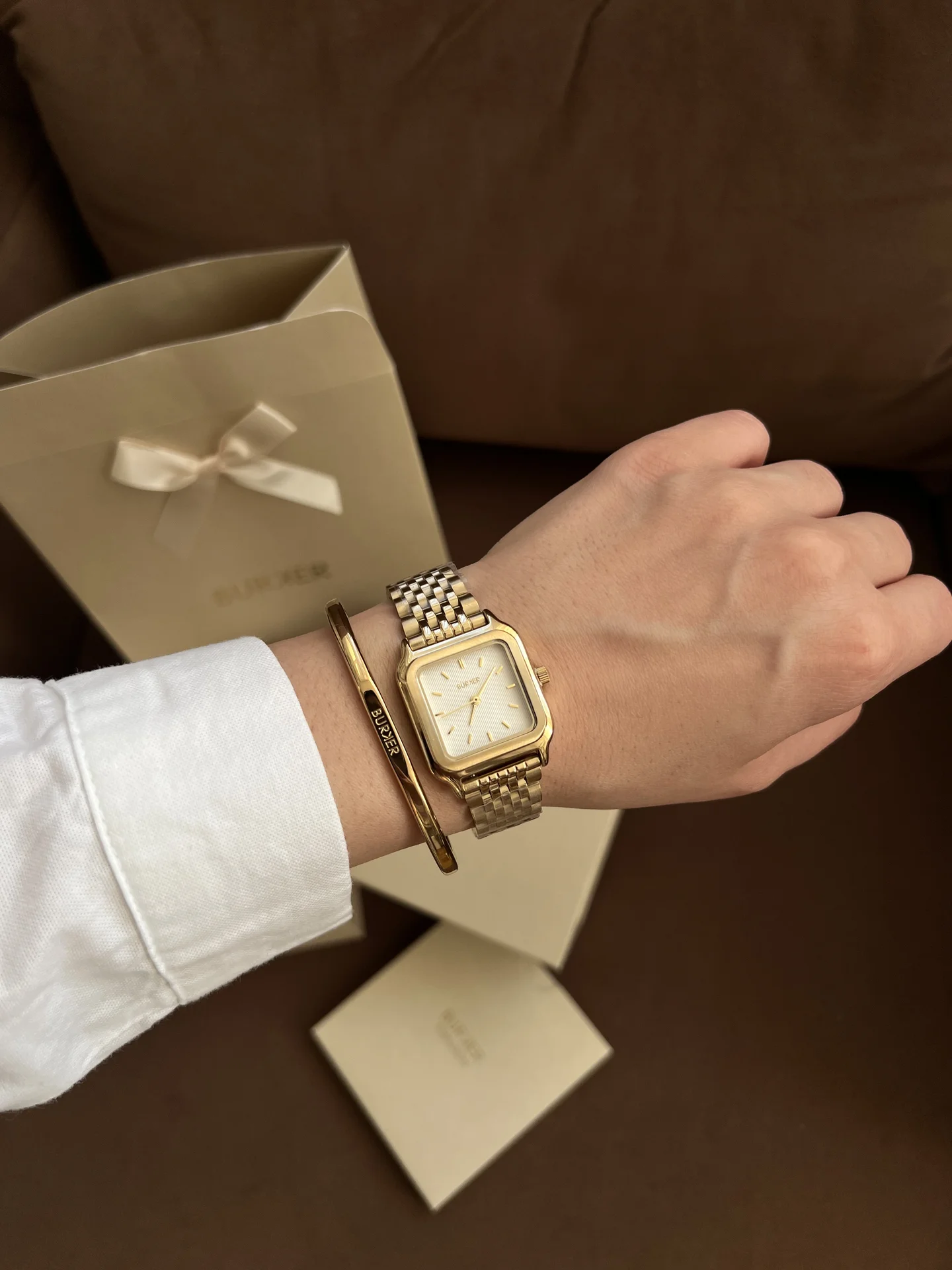 Часы Burker Macy Gold White - миниатюра 3