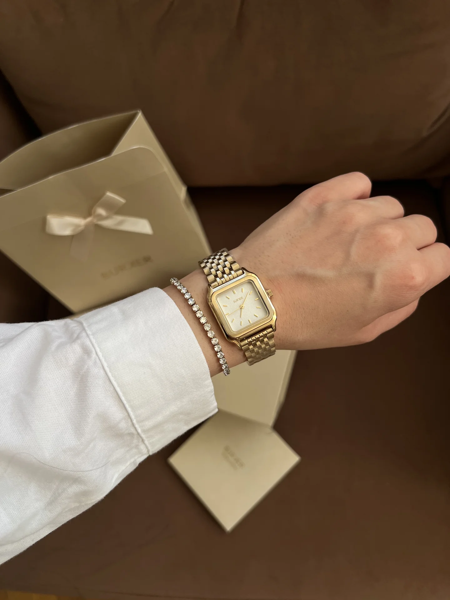 Часы Burker Macy Gold White - миниатюра 4
