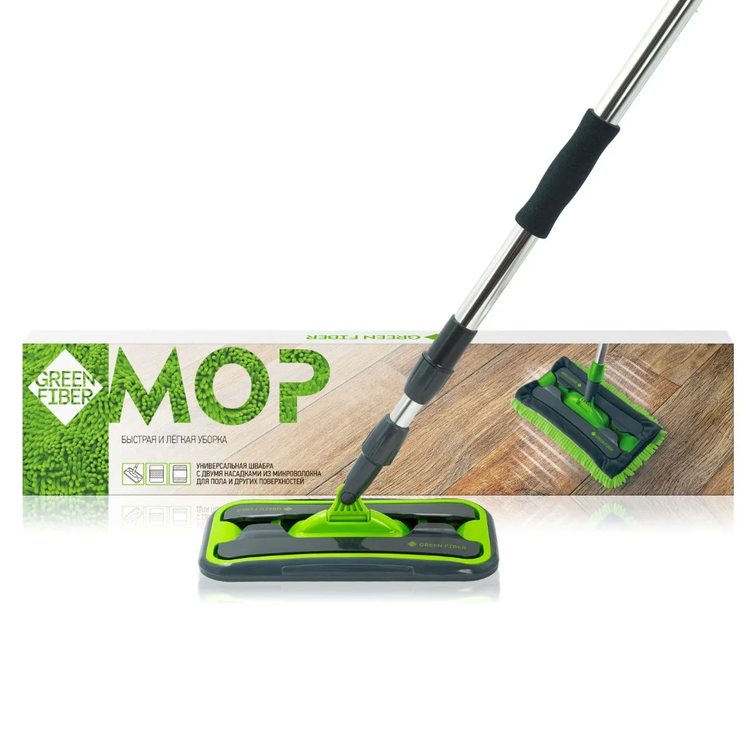 Универсальная швабра Green Fiber MOP с 2 насадками - миниатюра 3