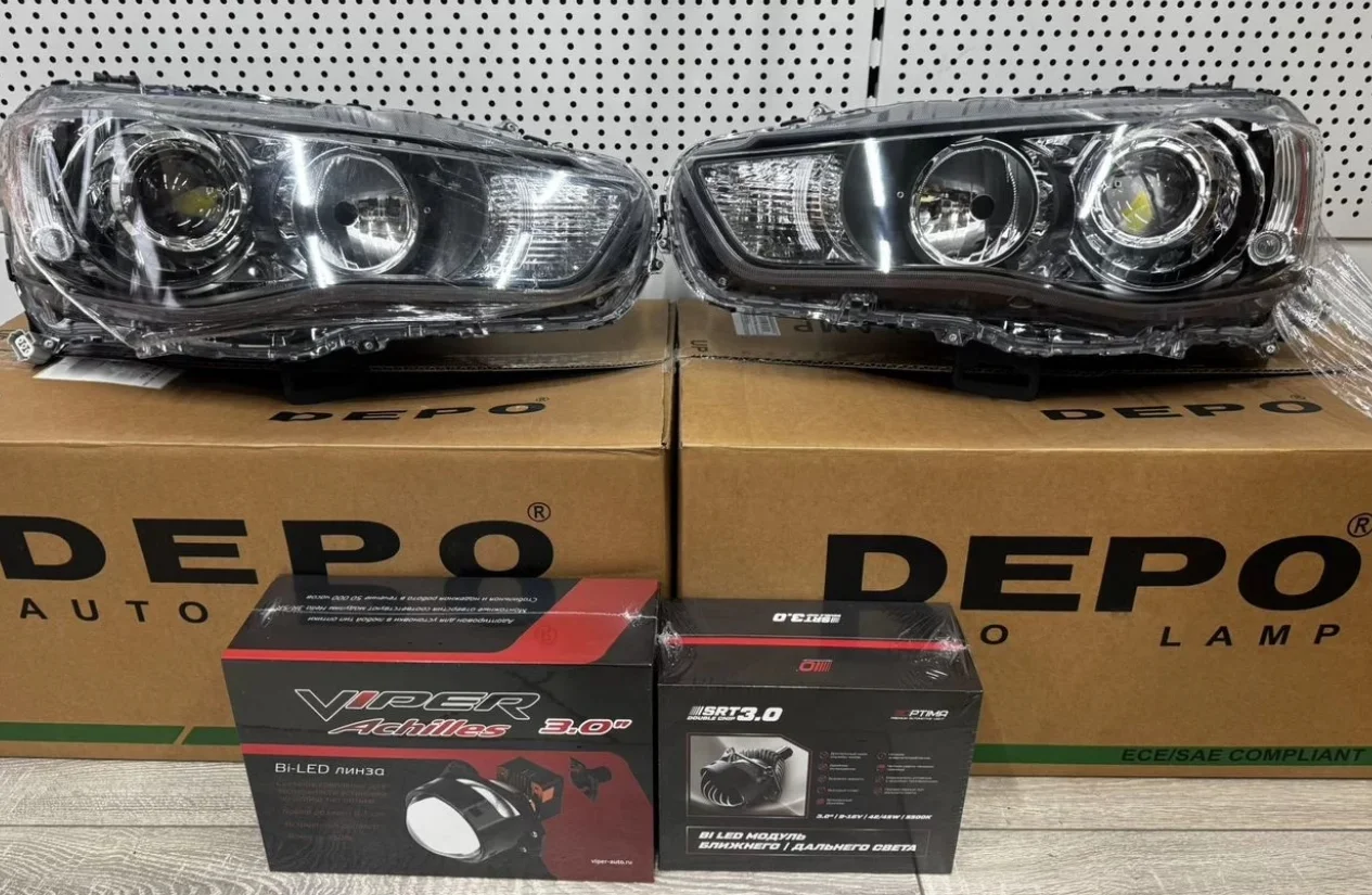 Фары на Mitsubishi Outlander Bi-led 10-12 г.в - миниатюра 4