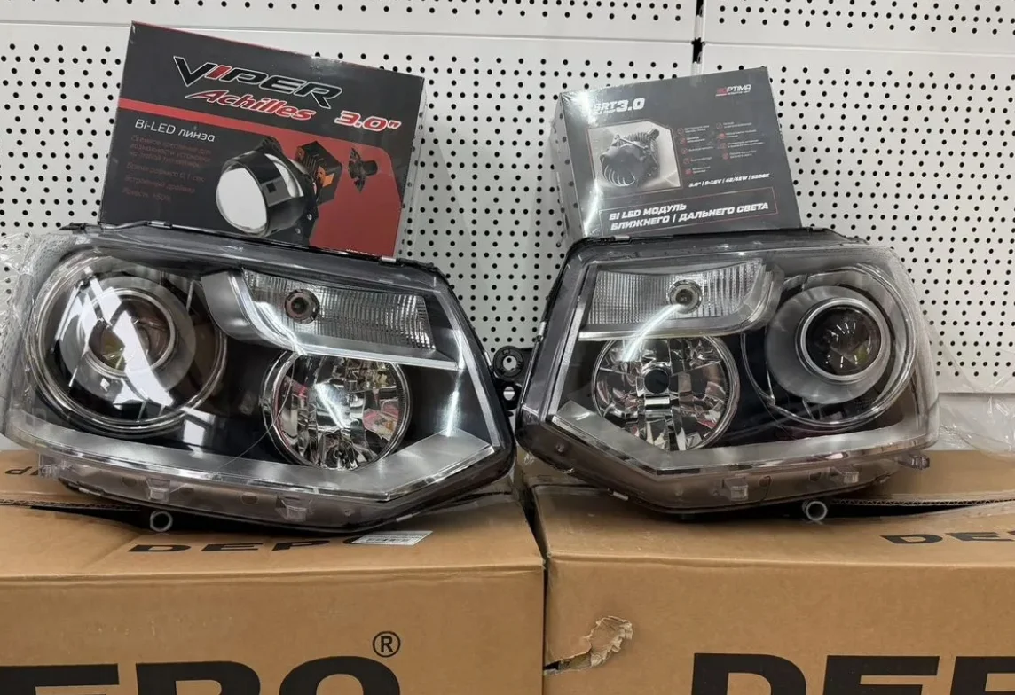 Фары Volkswagen Т5 с Bi-led рест 09-15 г.в - миниатюра 2