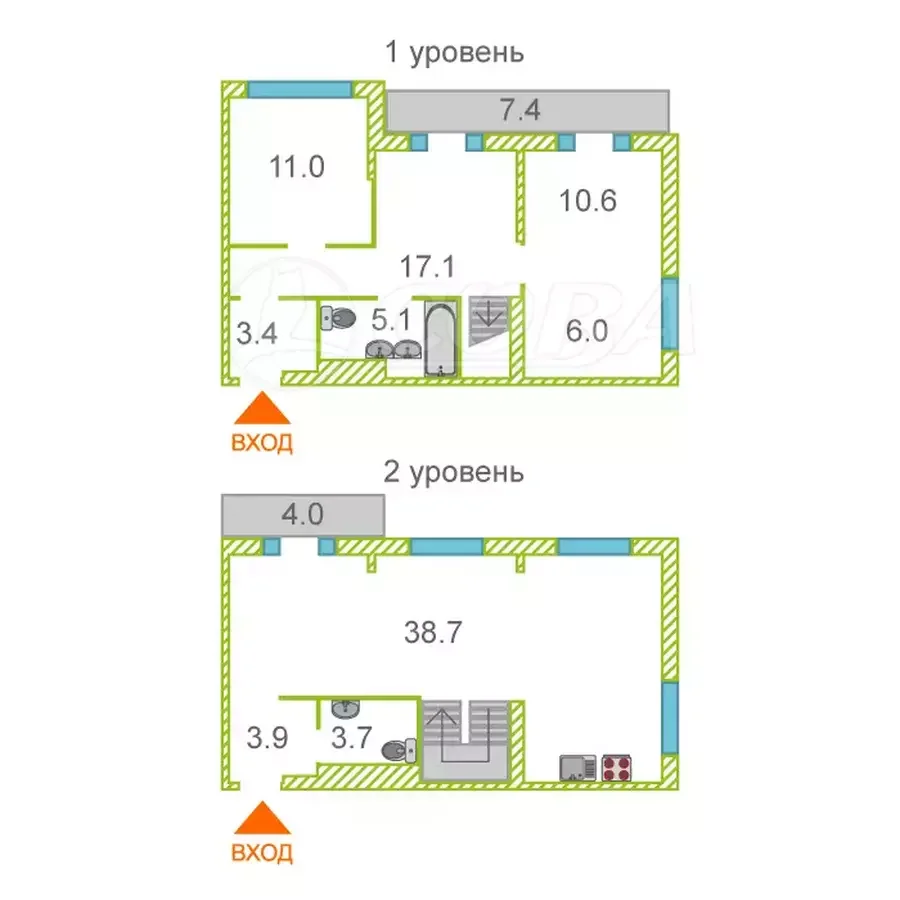 Продам 2-х уровневую квартиру Червишевский тракт - миниатюра 17
