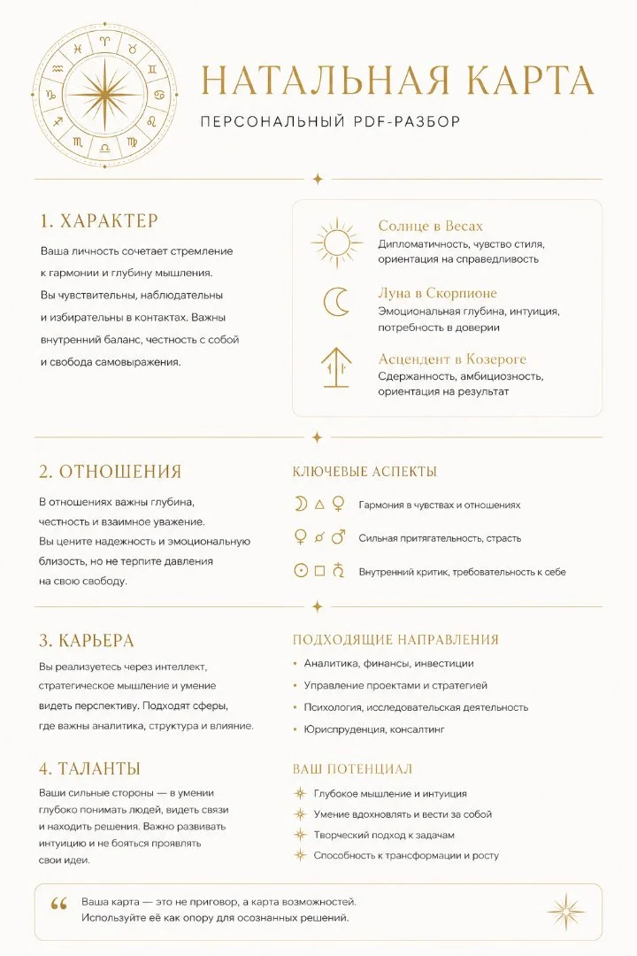 Натальная карта по дате рождения | PDF-разбор - миниатюра 3