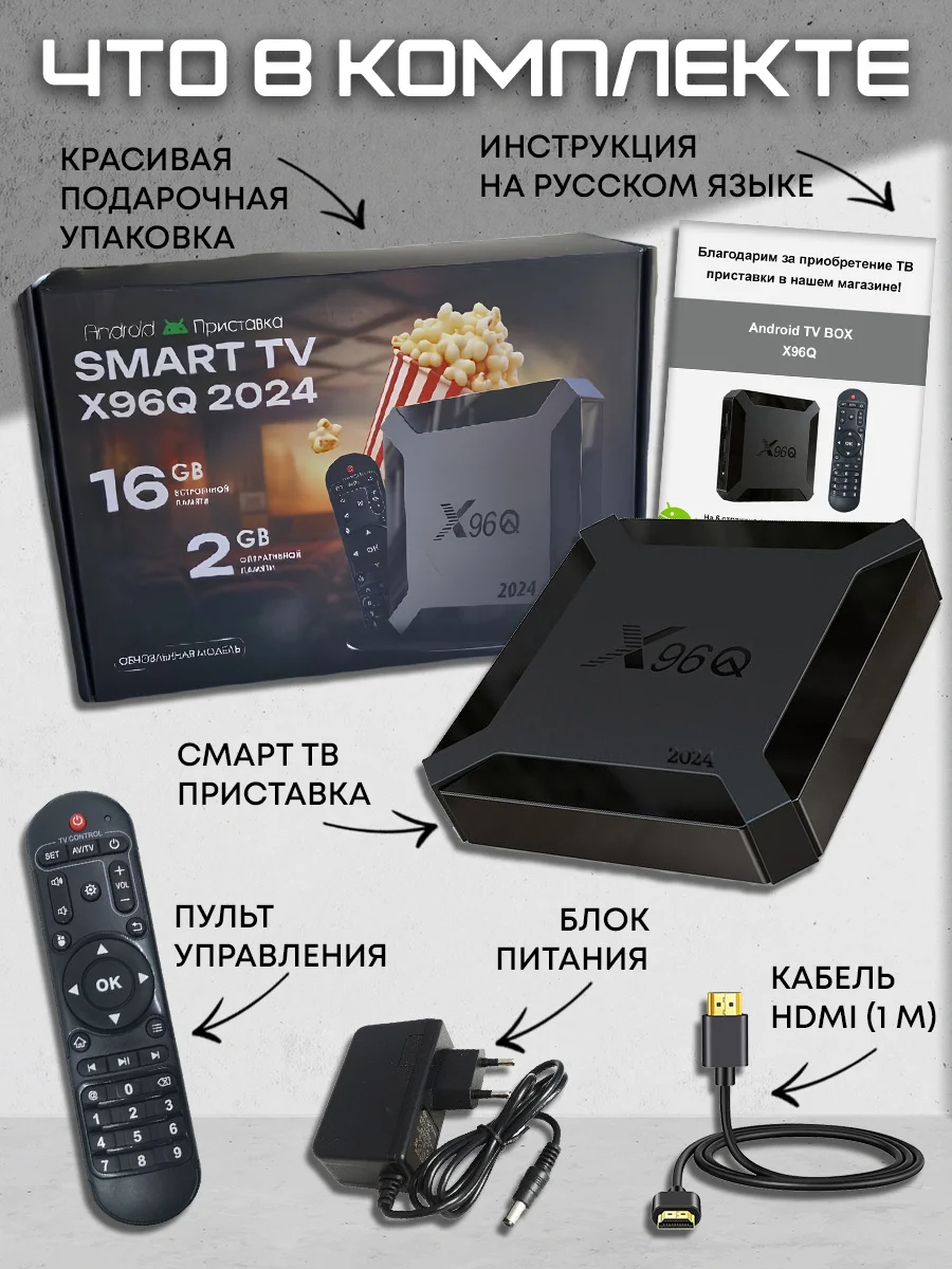 SMART TV/тв приставка X96Q Android 10 4K - миниатюра 2