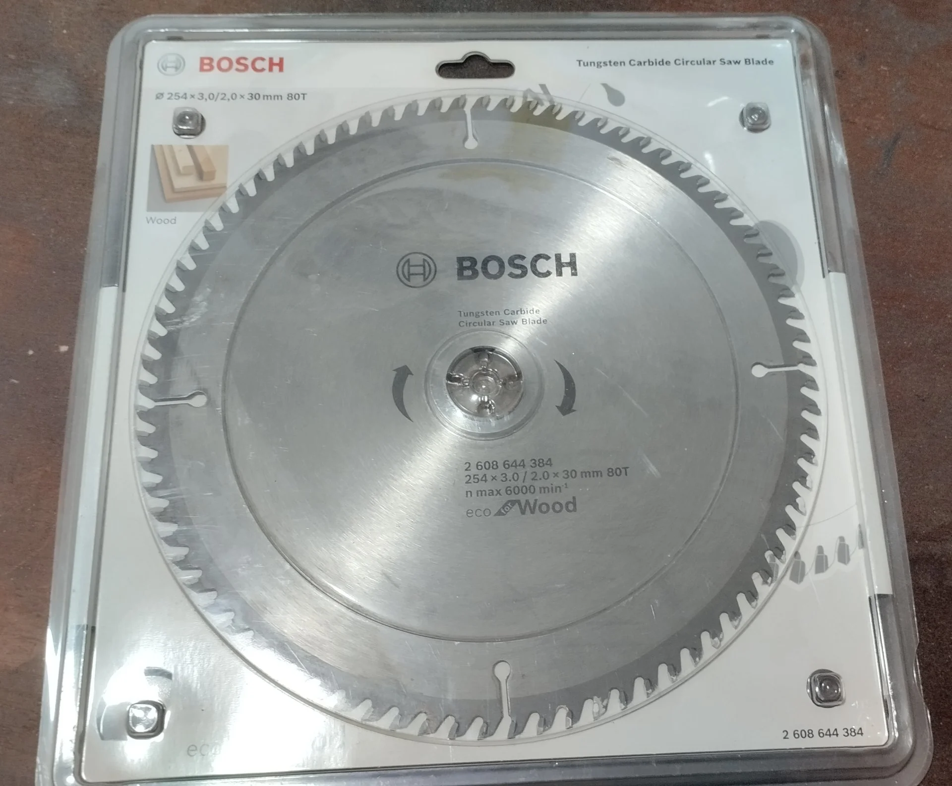 Пильный диск 2608644384 Bosh ecoWood 254x30mm 80T - изображение 1