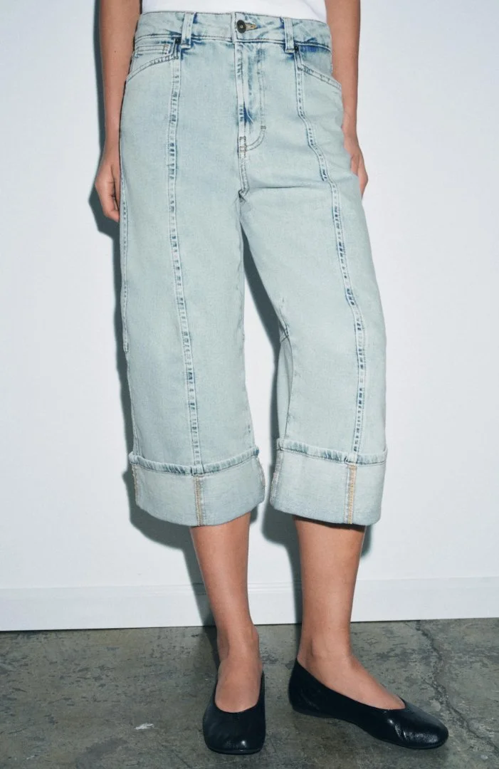 Стильные капри Zara ZW collection, новые (брюки, джинсы) - миниатюра 3