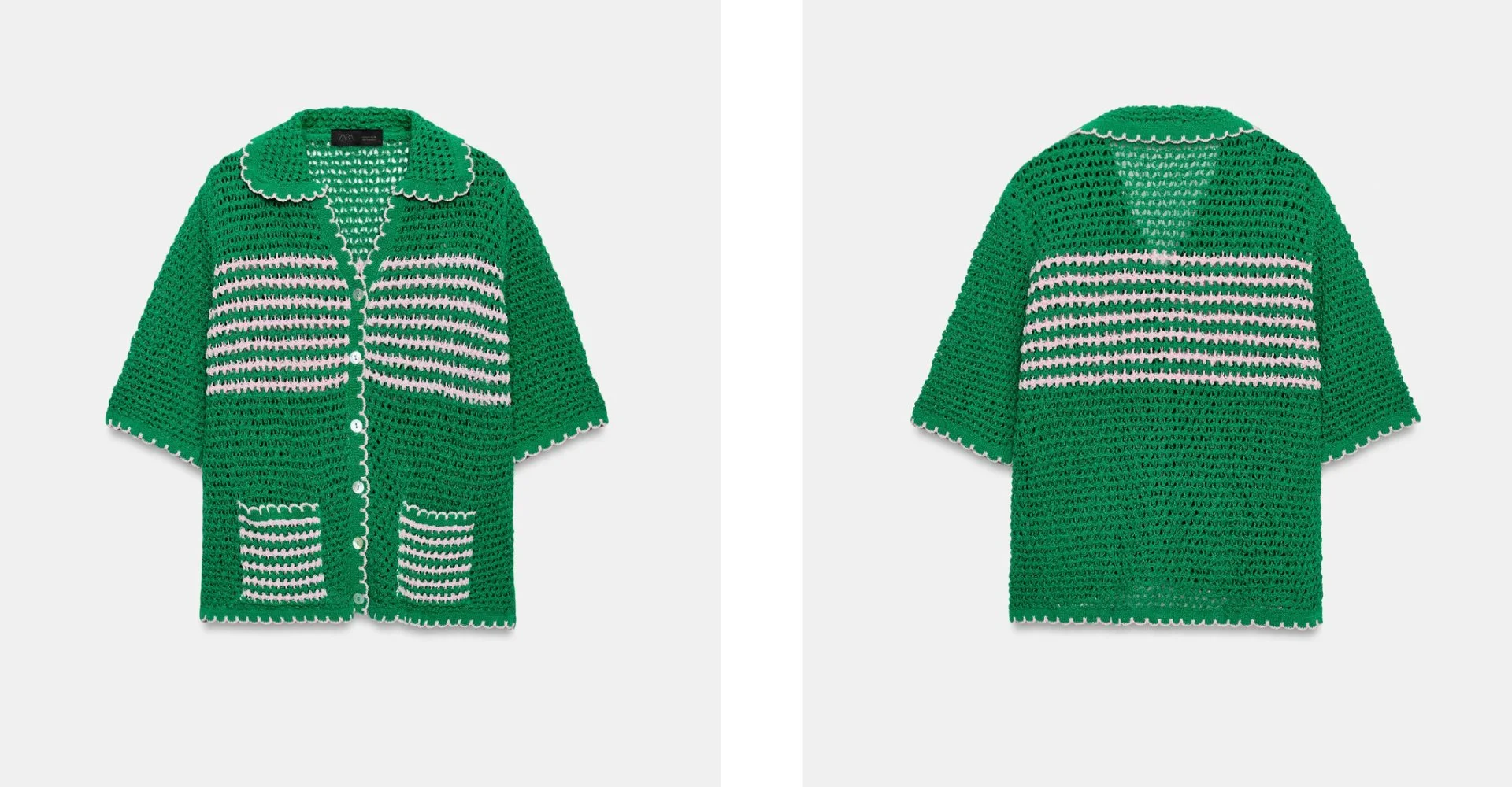 Кардиган zara из ажурного трикотажа - миниатюра 3
