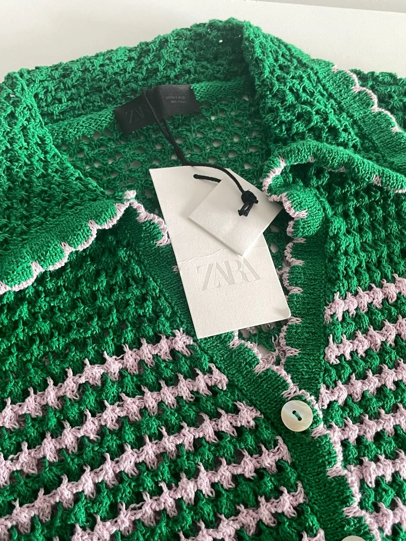 Кардиган zara из ажурного трикотажа - миниатюра 4