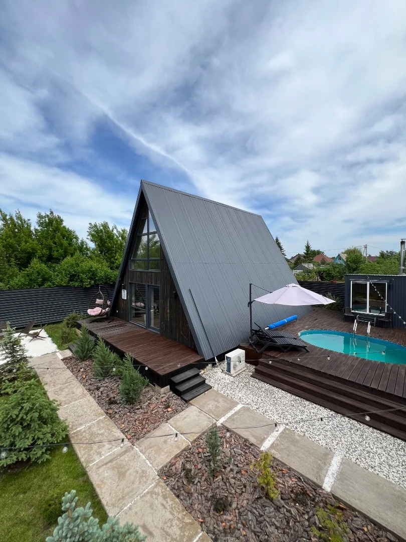 Geometria Village, дом a-frame баня, чан, бассейн - миниатюра 2