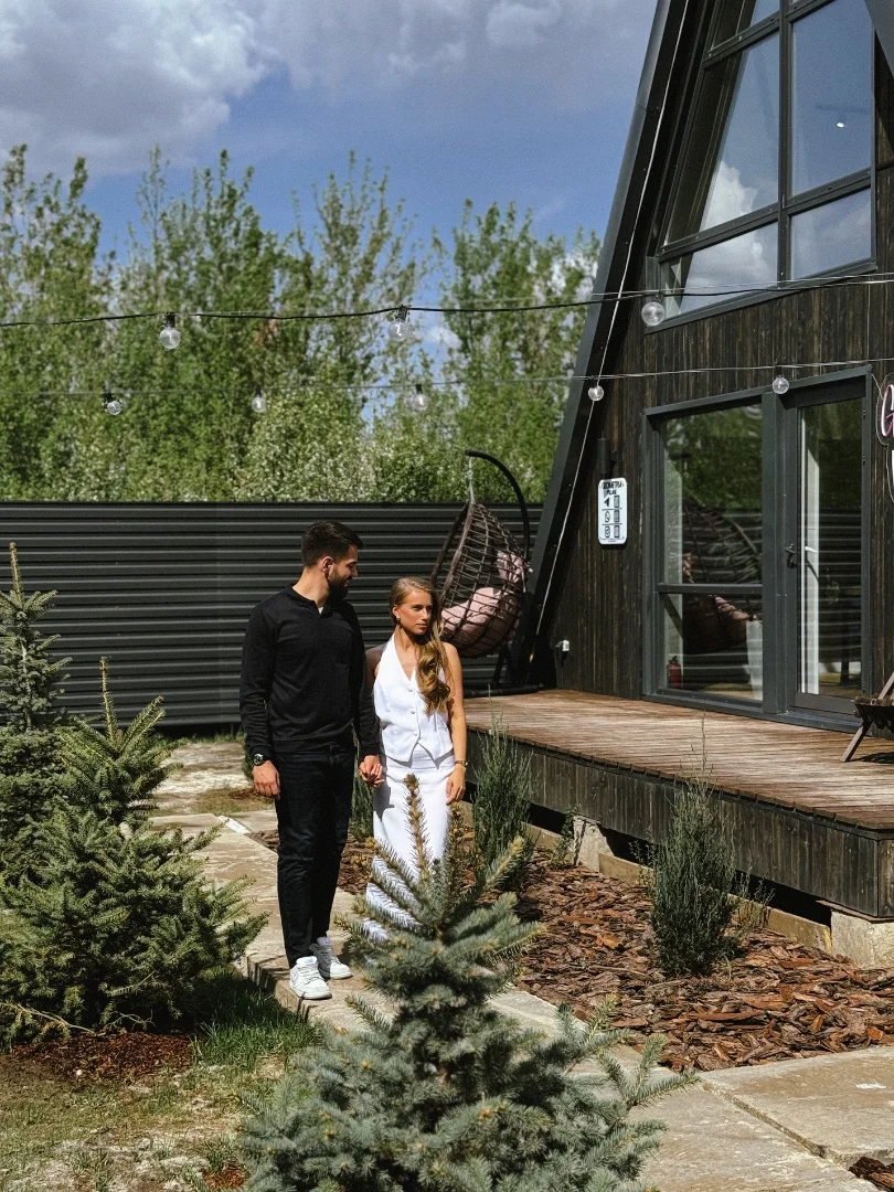 Geometria Village, дом a-frame баня, чан, бассейн - миниатюра 11