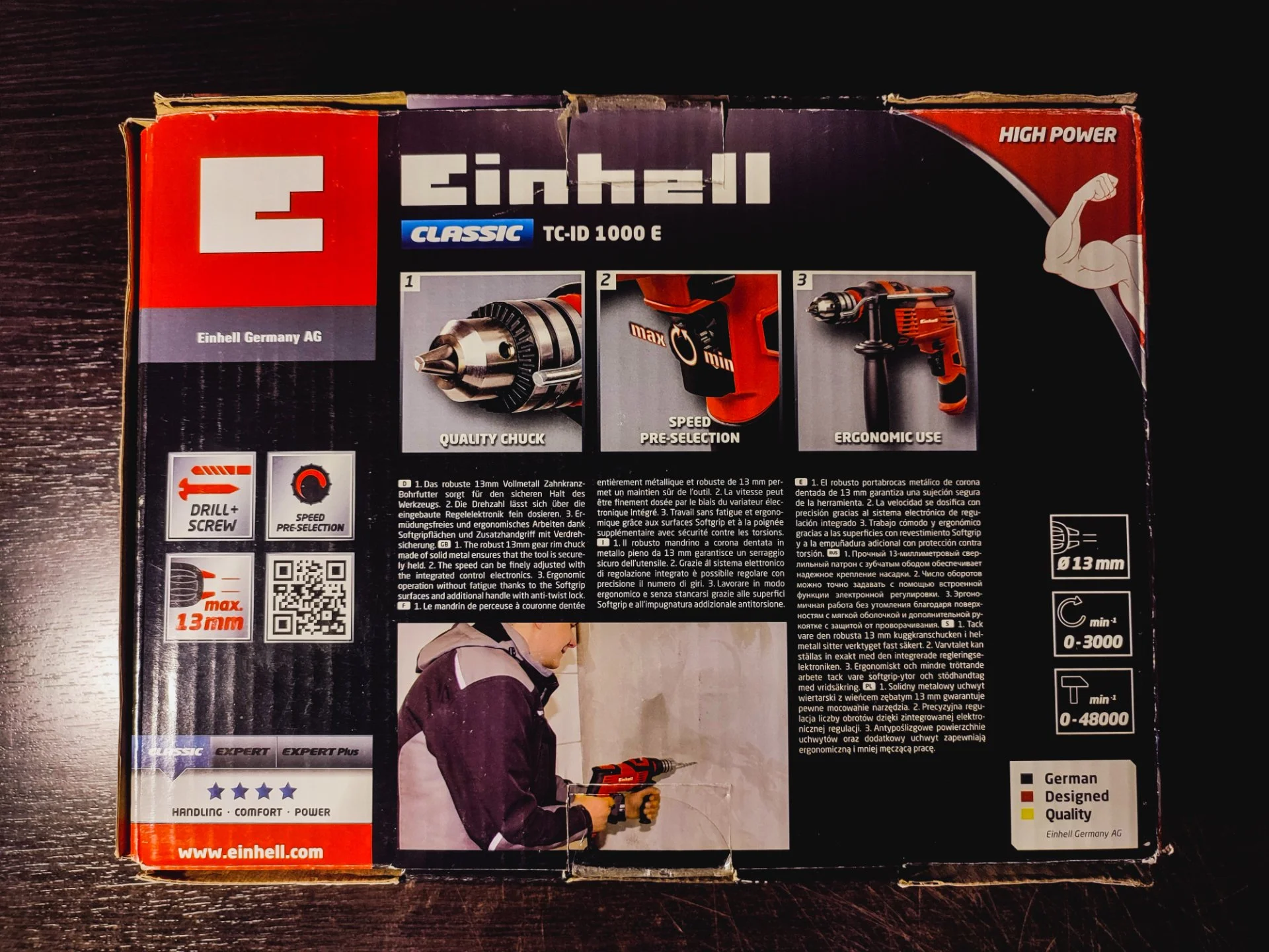 Дрель ударная Einhell TC-ID 1000 E (торг) - миниатюра 2