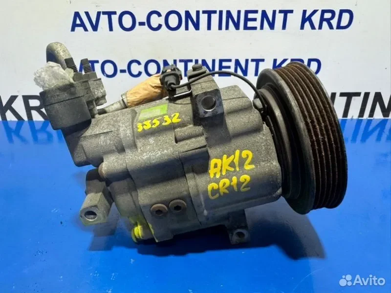 Компрессор кондиционера Nissan March AK12 CR12 - миниатюра 3