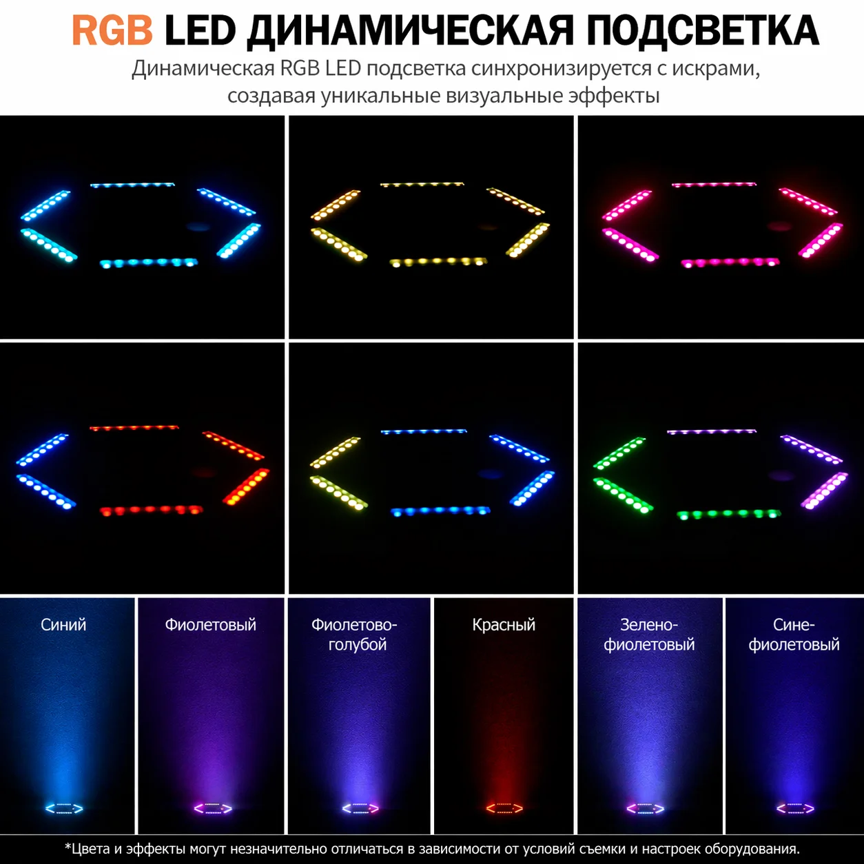 Спаркуляры 700Вт с LED подсветкой RGB - миниатюра 14