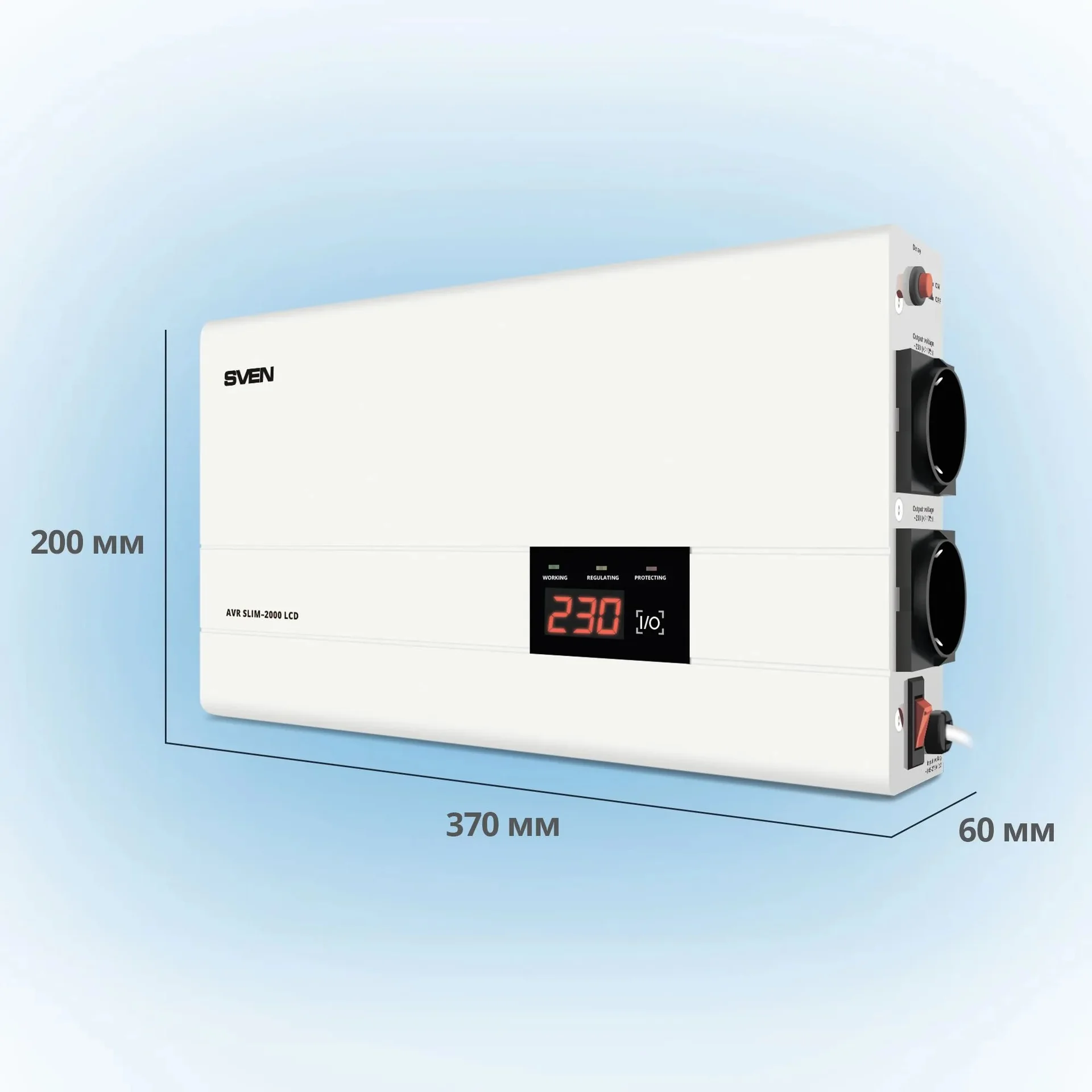 Стабилизатор напряжения Sven AVR SLIM-2000 LCD - миниатюра 2