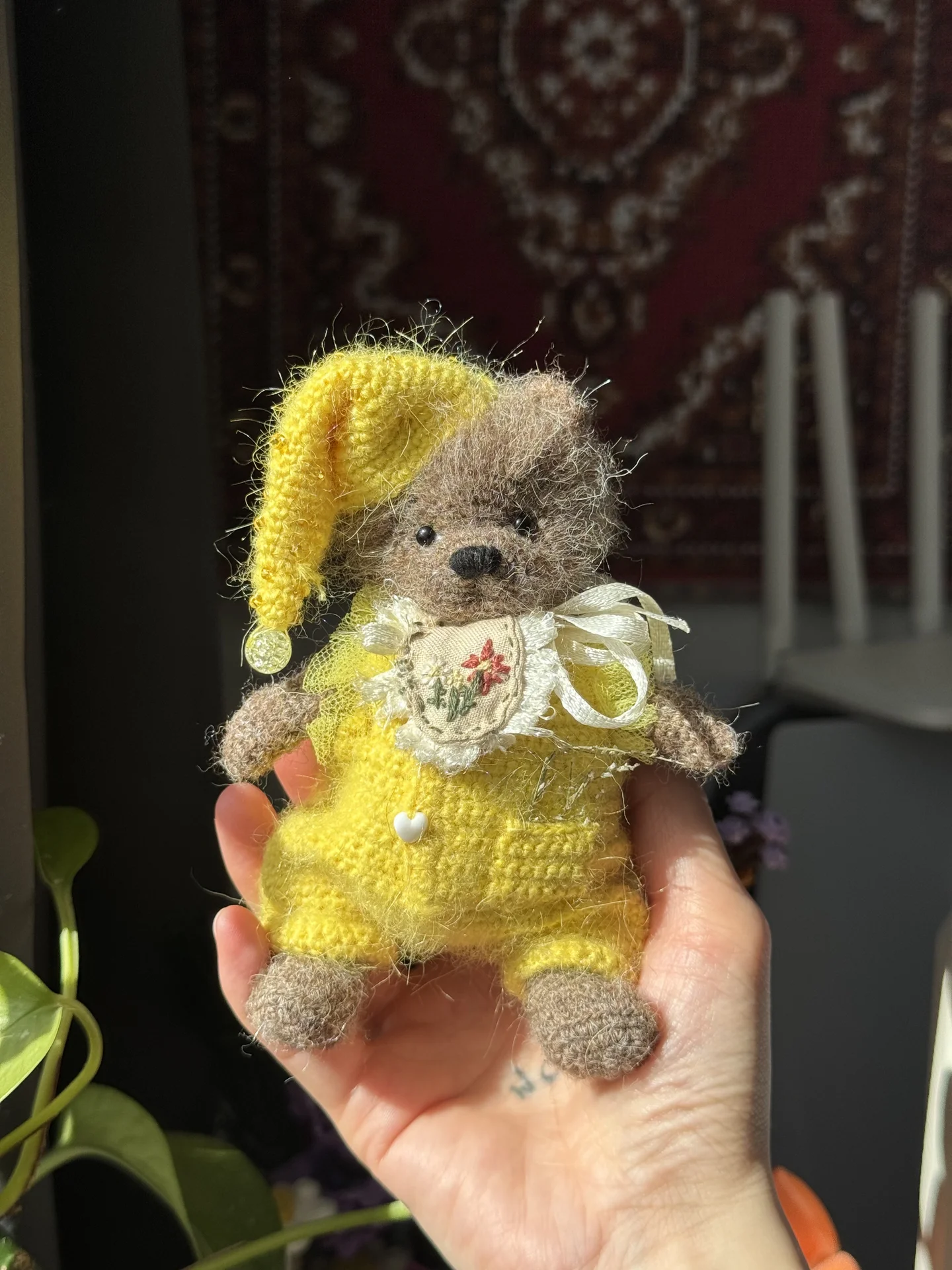 Вязаная игрушка. Коллекционный медведь - миниатюра 3
