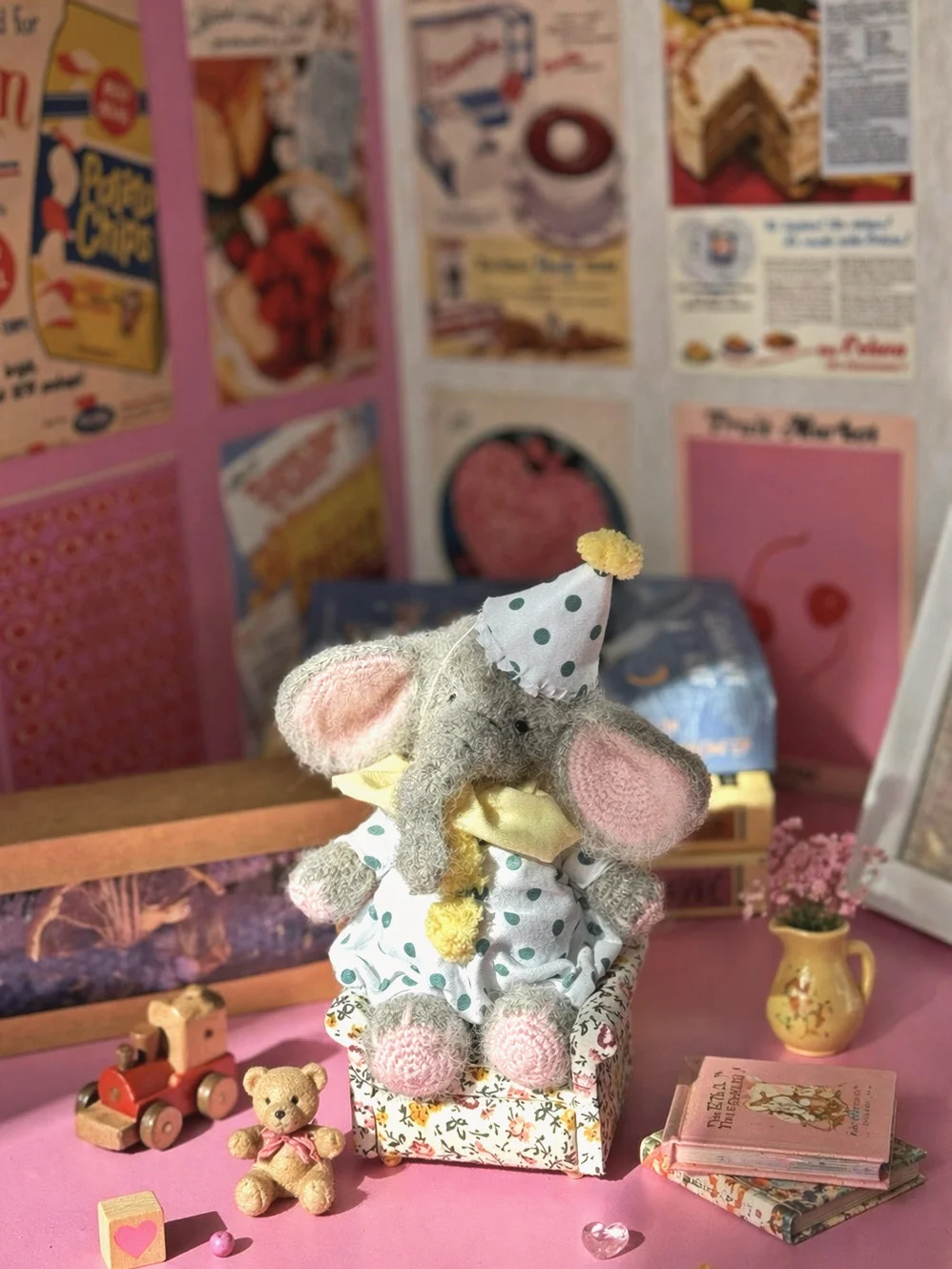 Вязаная игрушка. Коллекционный Слон. - изображение 1