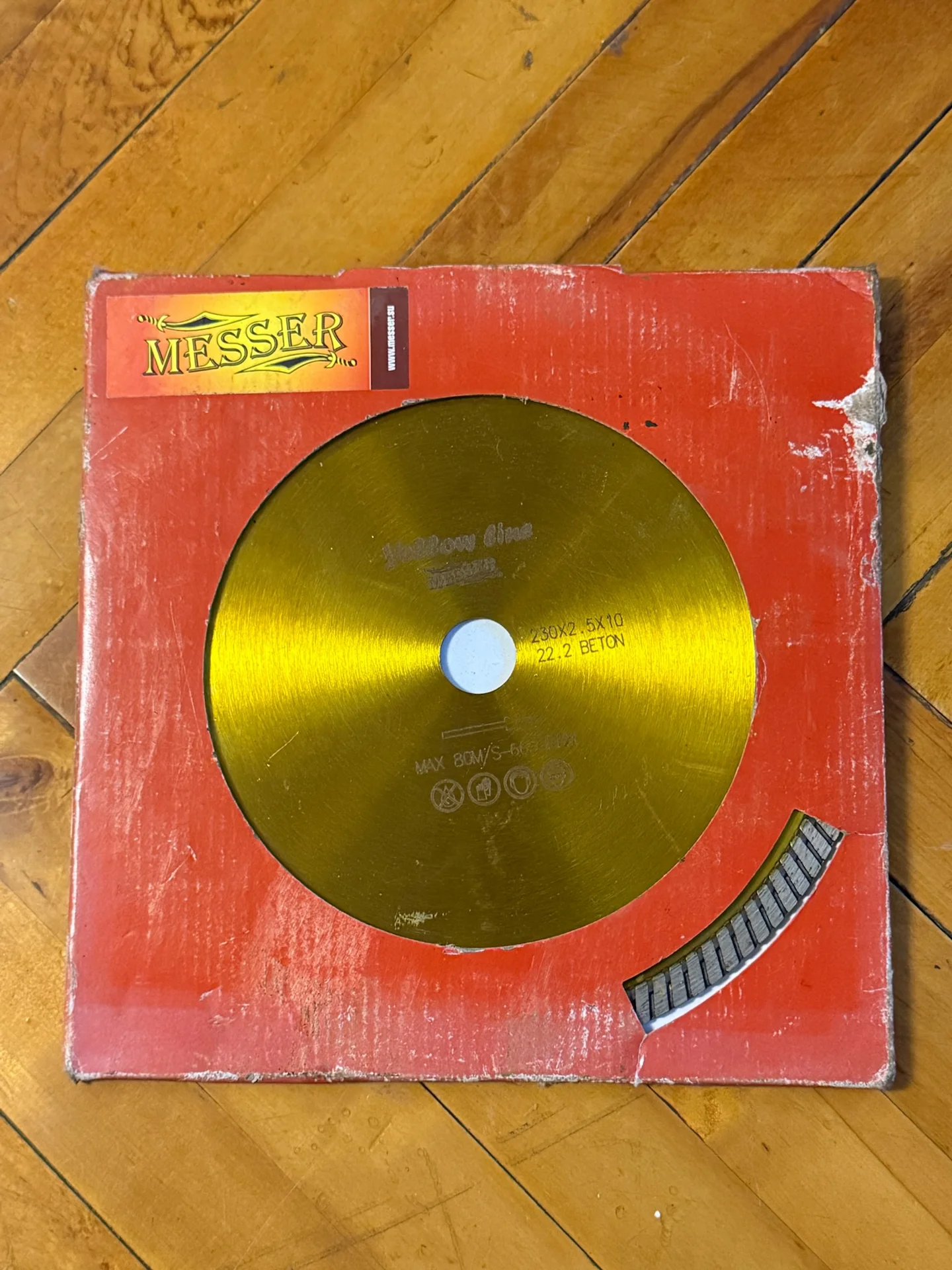 Диск алмазный MesserYellow line новый 230*2,5*22,2 - изображение 1