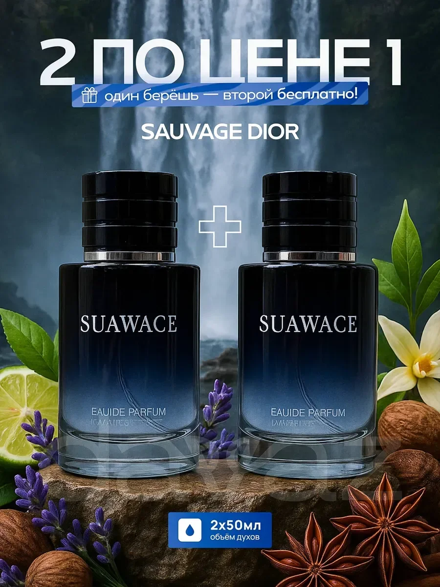 Мужской парфюм Sauvage Dior 2?50 мл - миниатюра 2
