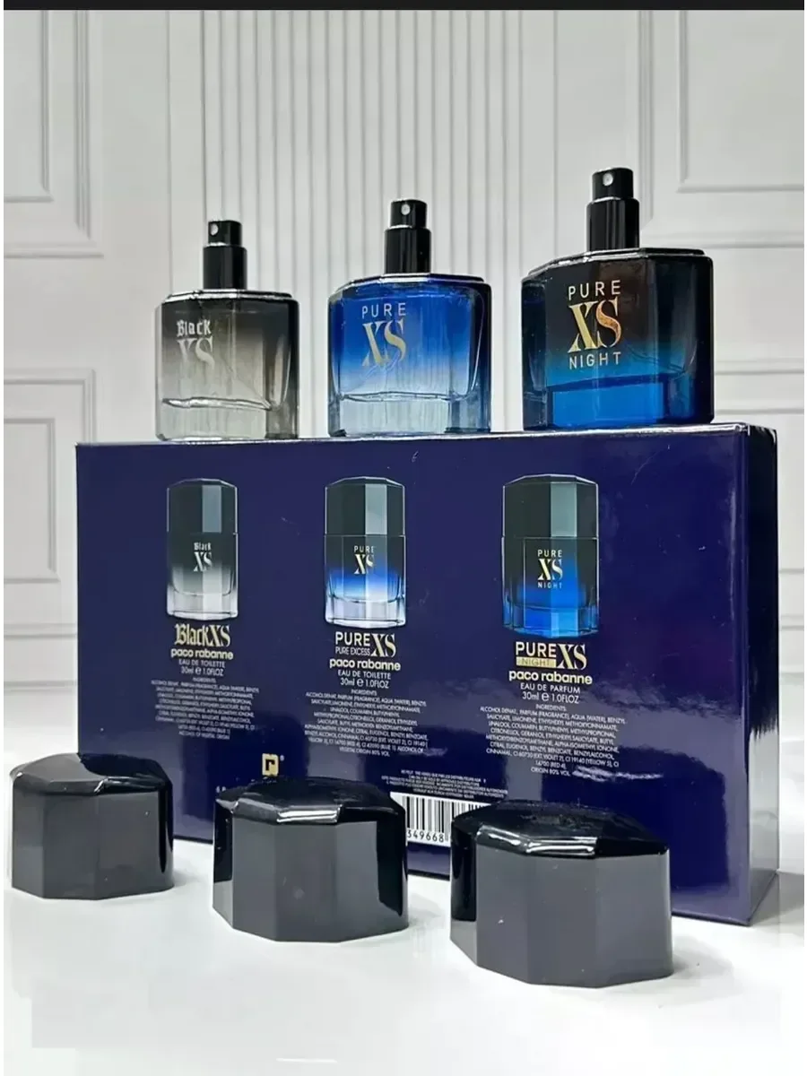 мужской набор Paco Rabanne Black XS 3 в 1 по 30 мл - миниатюра 2