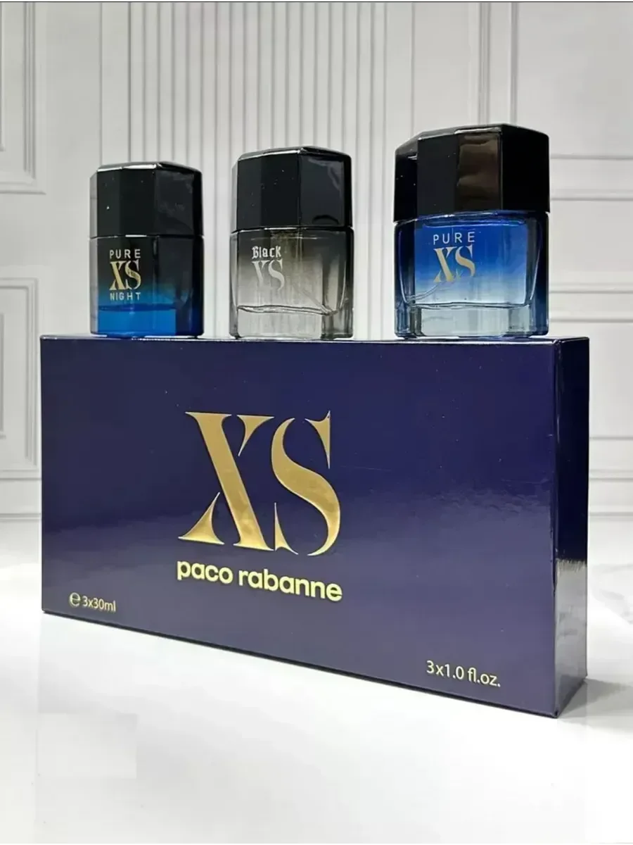 мужской набор Paco Rabanne Black XS 3 в 1 по 30 мл - миниатюра 3