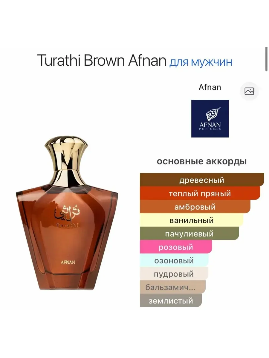 Духи мужские арабские Afnan Turathi Brown – Афнан Турати Бра… - миниатюра 4