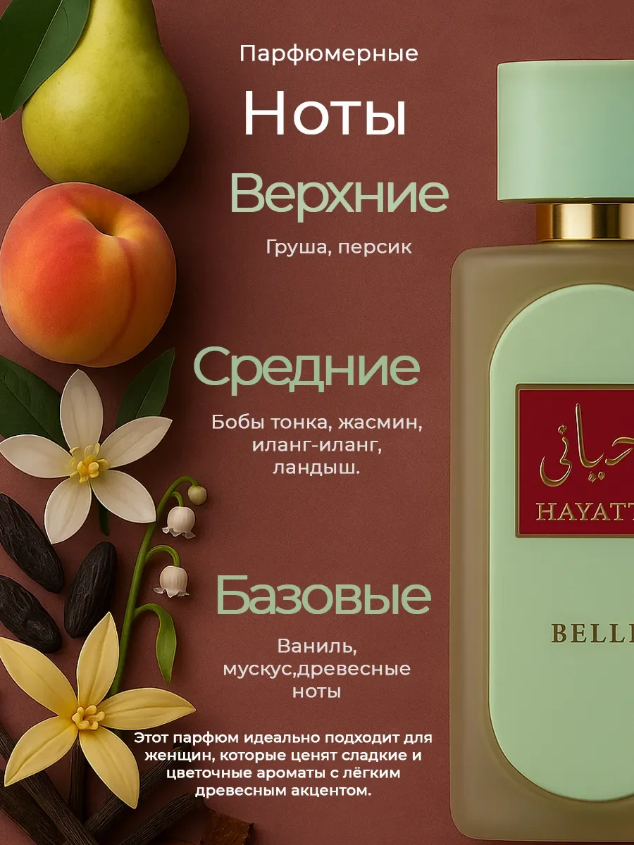 Арабские духи оригинал Fragrance World Hayaati Belle 100 мл - миниатюра 3