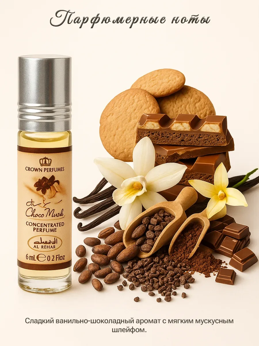 Масляные духи арабские Choco Musk Al Rehab 6 мл - миниатюра 2