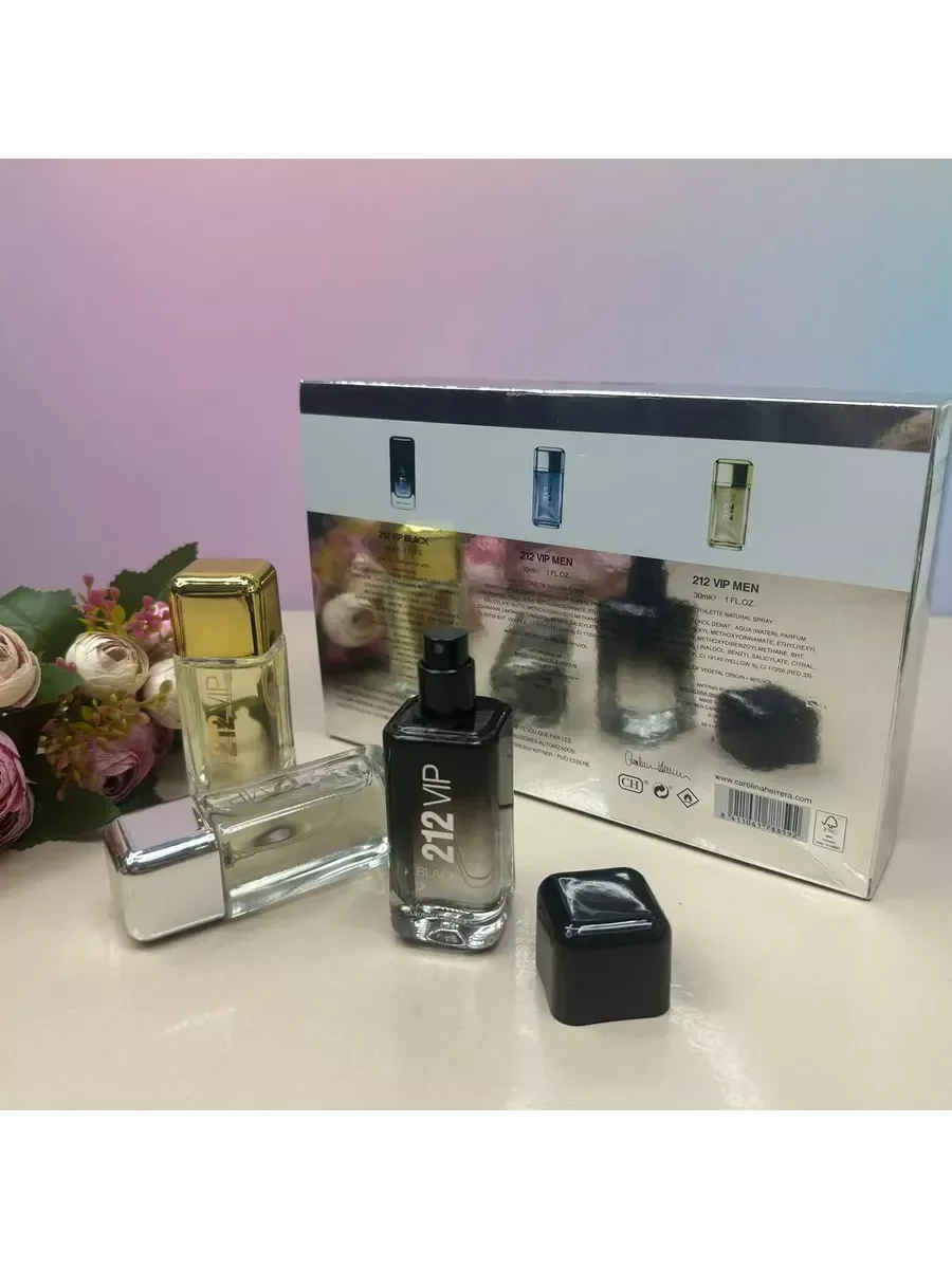 Парфюмерный мужской подарочный набор CH 212 men 3 x 30 ml - миниатюра 8
