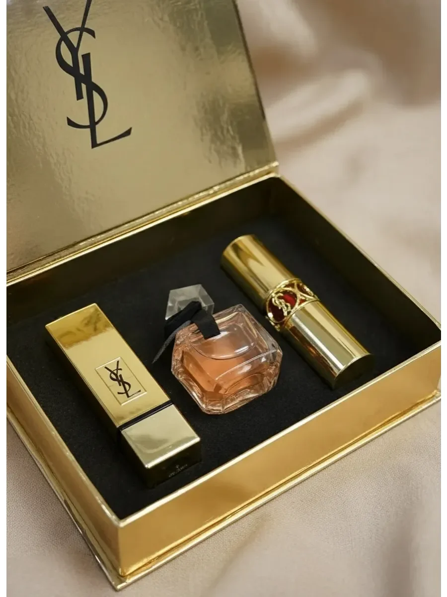 Подарочный набор YSL Parfum & Lipstic & Lip Glaze - миниатюра 2