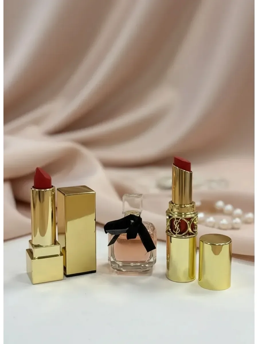 Подарочный набор YSL Parfum & Lipstic & Lip Glaze - миниатюра 3