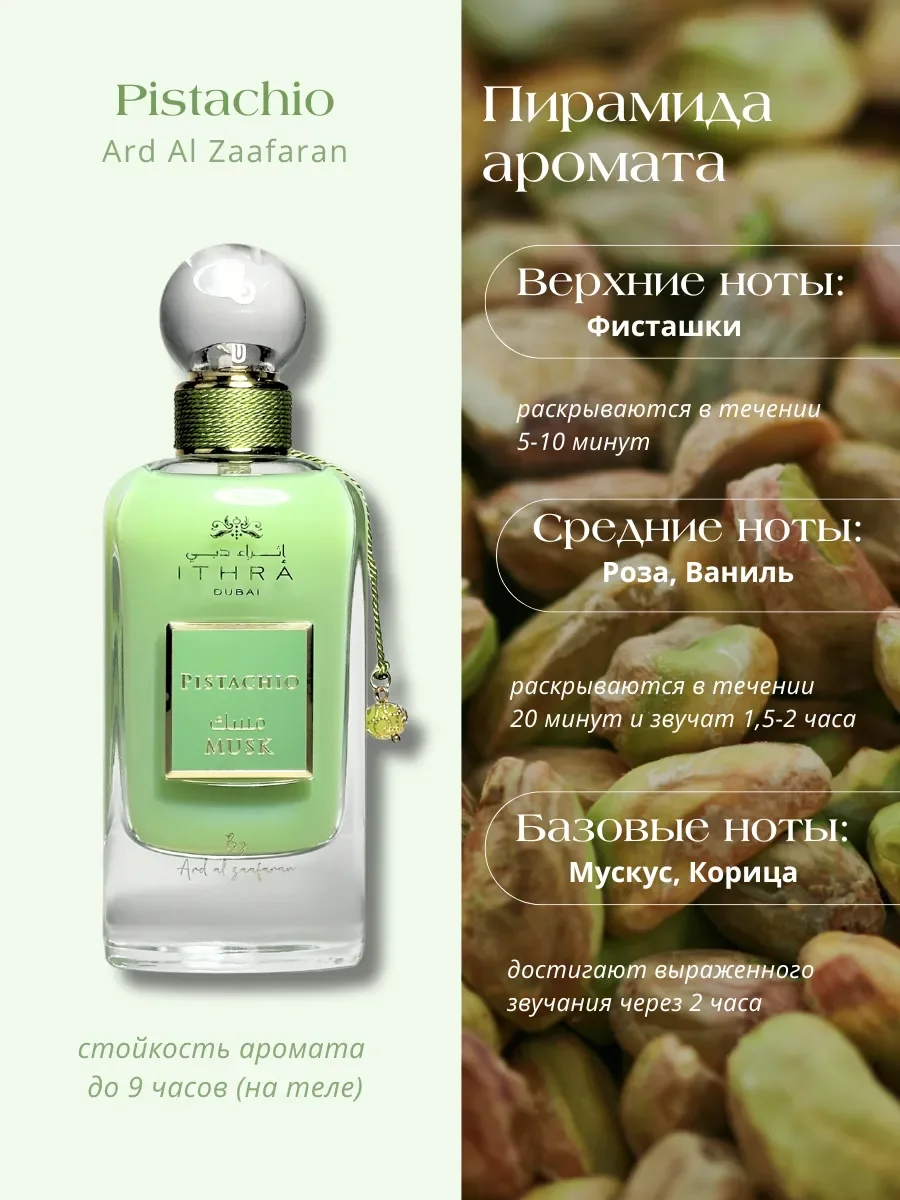Духи женские арабские ITHRA DUBAI Pistachio Musk 100 мл - миниатюра 6