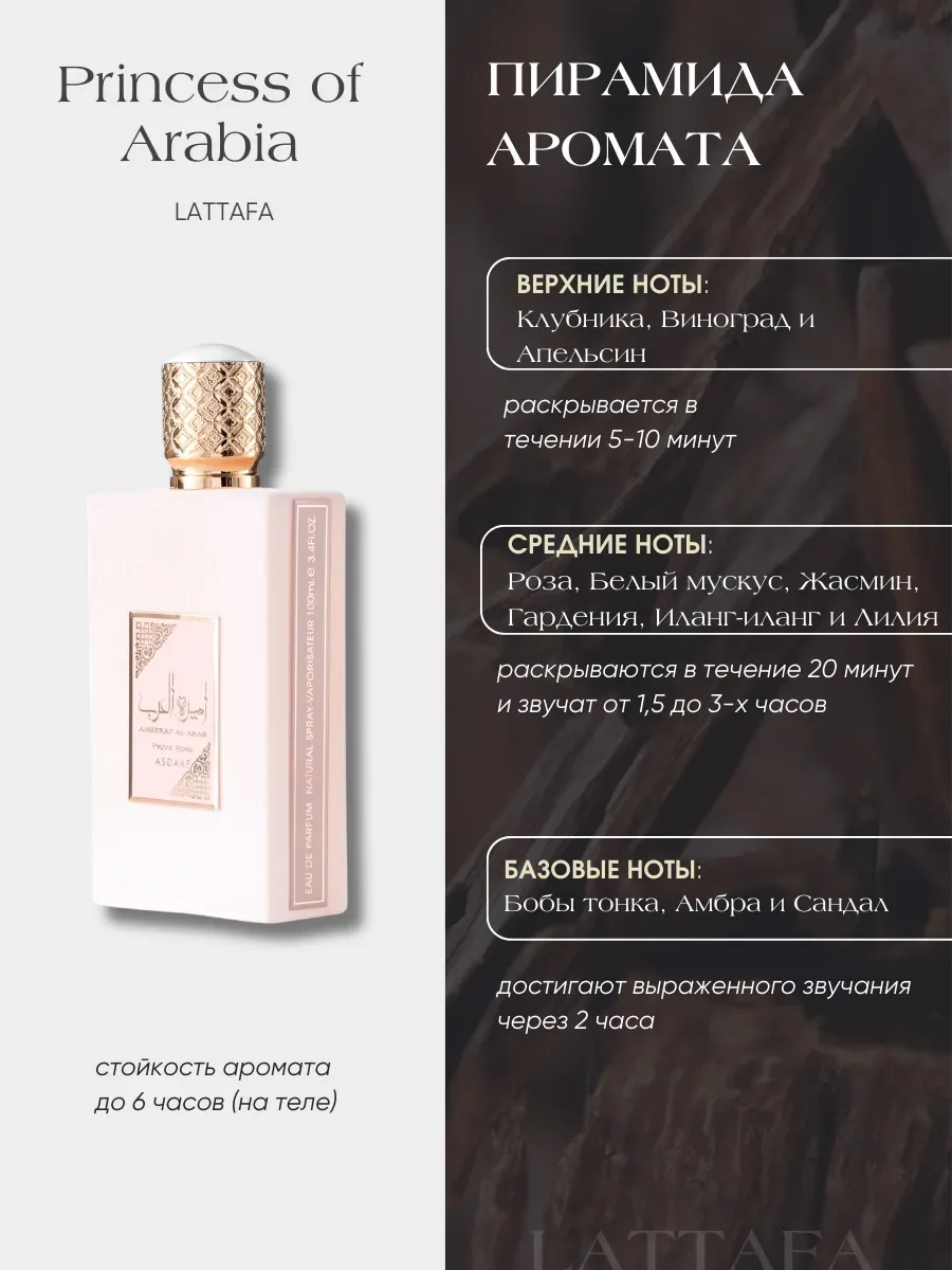 Духи женские арабские AMEERAT AL ARAB PRIVE ROSE - миниатюра 2